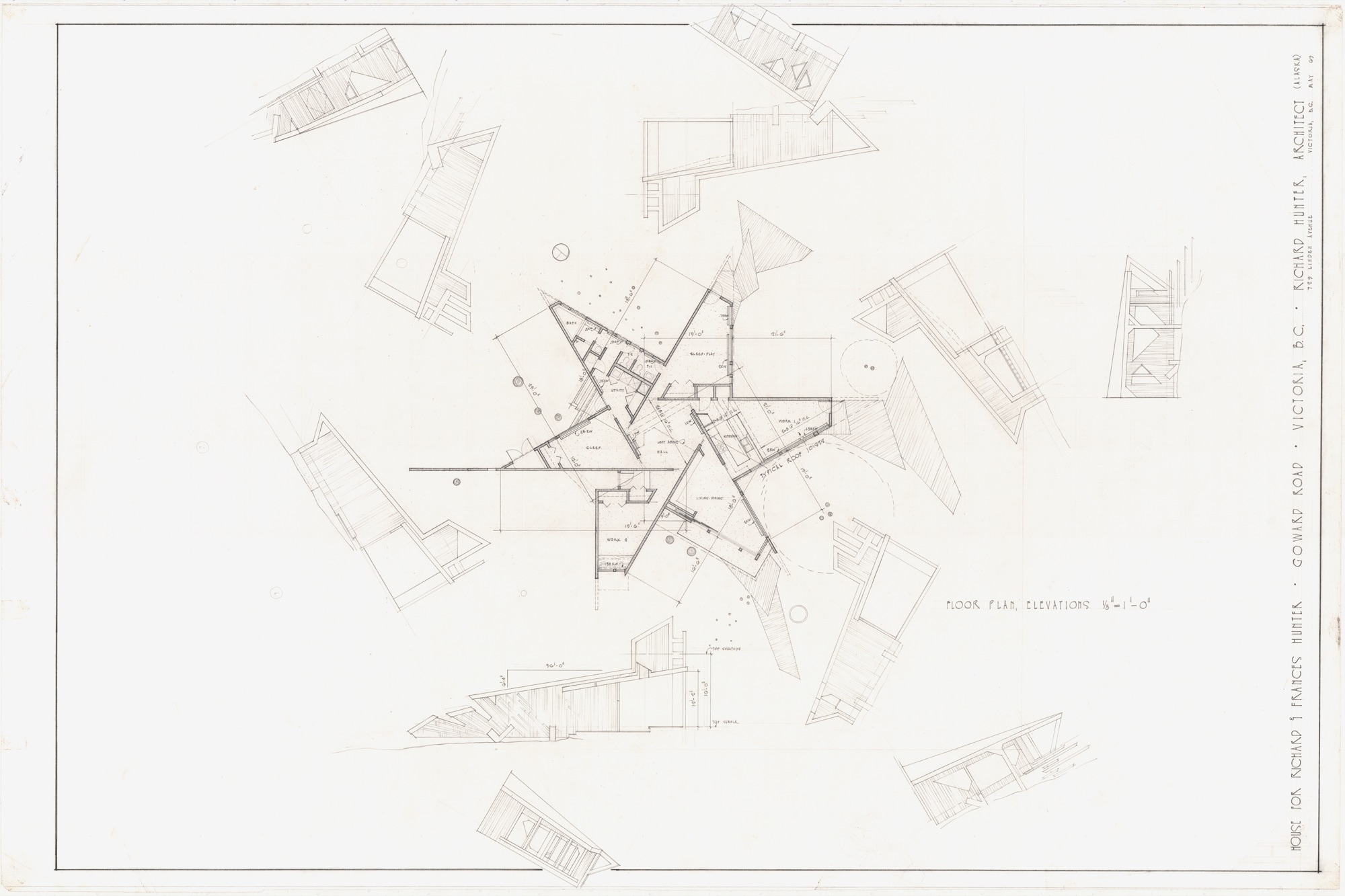 House for Frances and Richard Hunter - Scheme I (HH-CAA-0001) — drawing, Canadian Architectural Archives