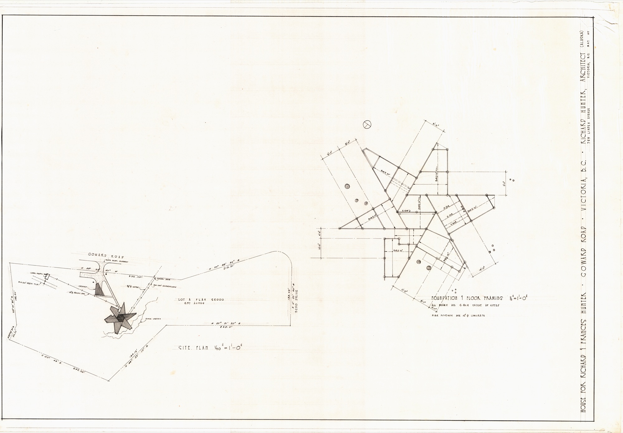 House for Frances and Richard Hunter - Scheme I (HH-CAA-0002) — drawing, Canadian Architectural Archives