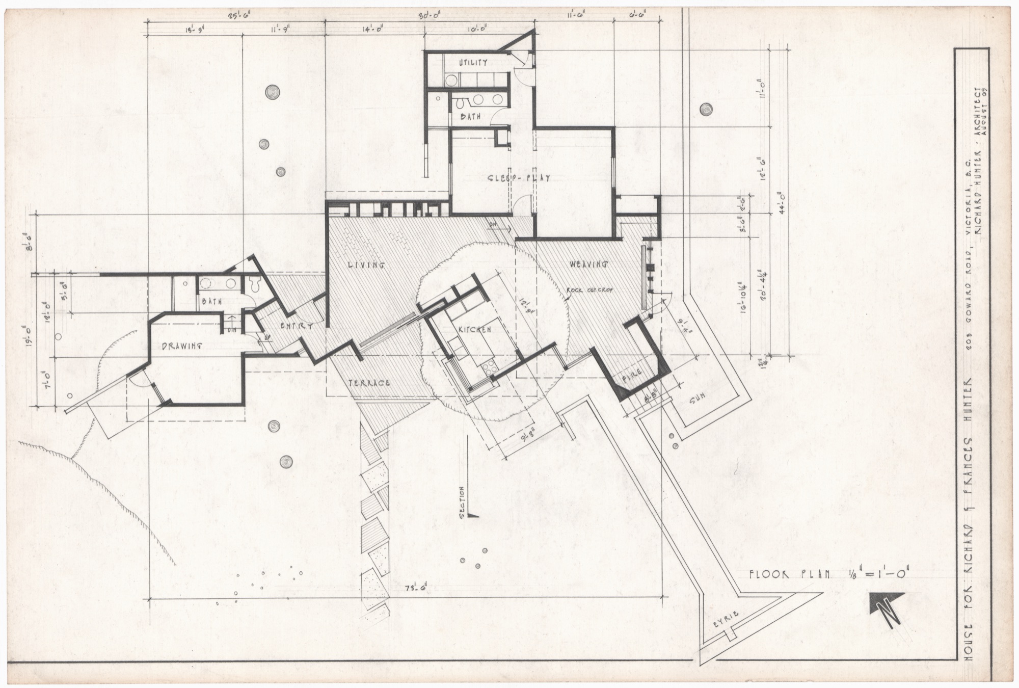 House for Richard and Frances Hunter - Scheme II (HH-CAA-0003) — drawing, Canadian Architectural Archives