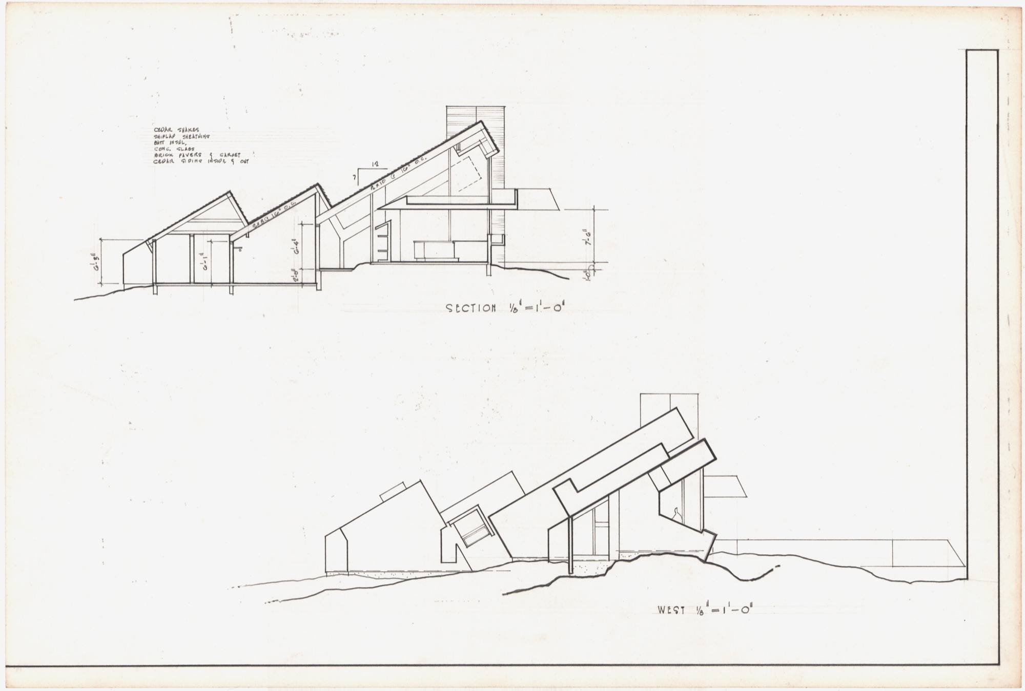 House for Richard and Frances Hunter - Scheme II (HH-CAA-0006) — drawing, Canadian Architectural Archives