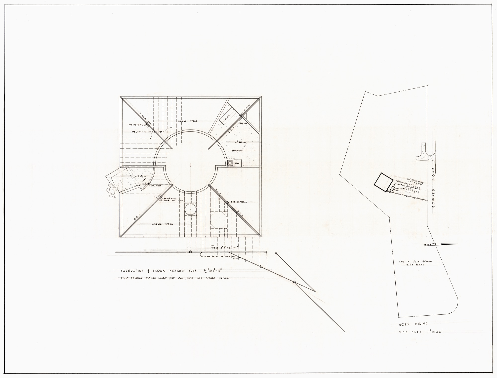 Cottage for Ric and Frances Hunter (HH-CAA-0009) — drawing, Canadian Architectural Archives