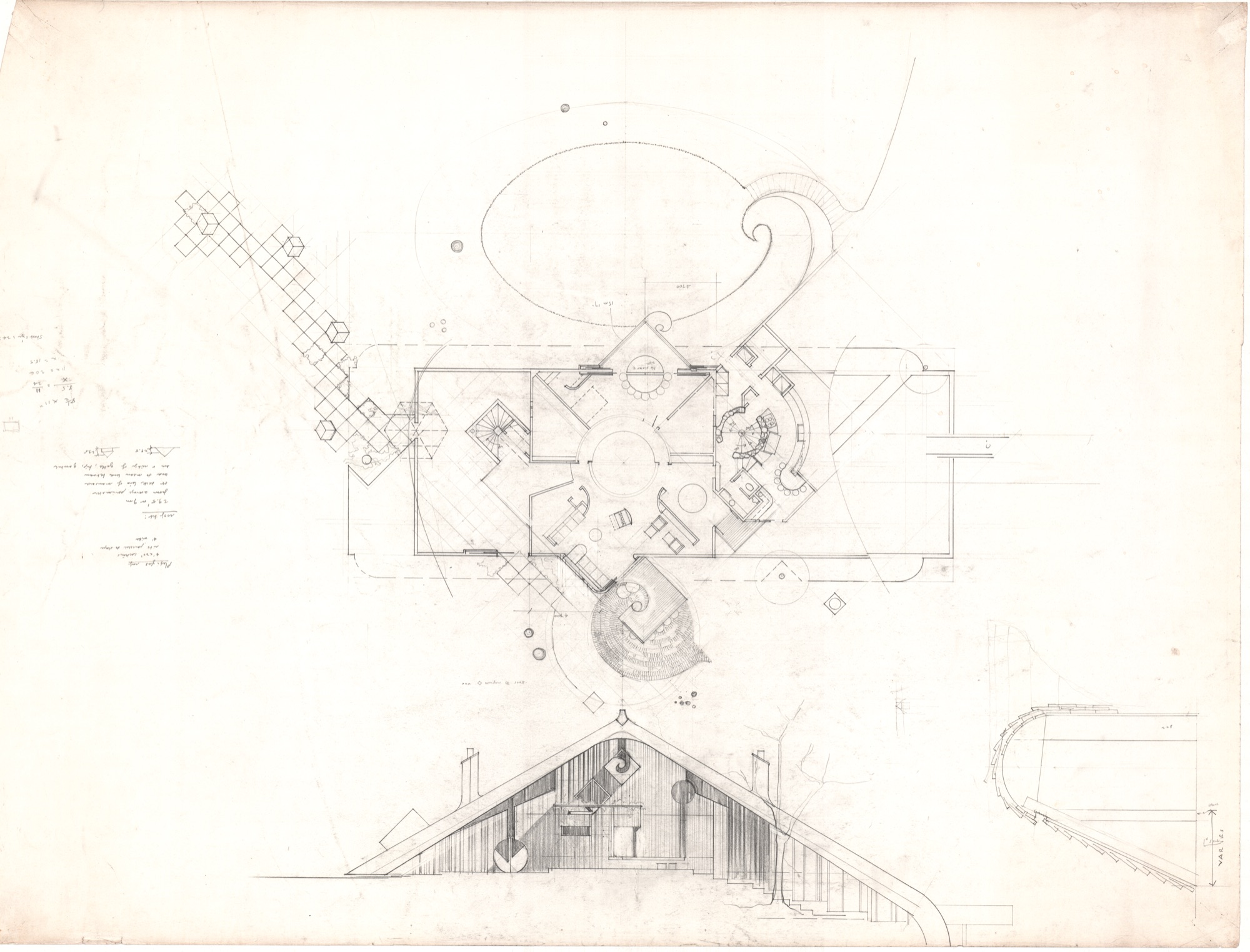 Hunter House - Phase II, Scheme II (HH-CAA-0013) — drawing, Canadian Architectural Archives