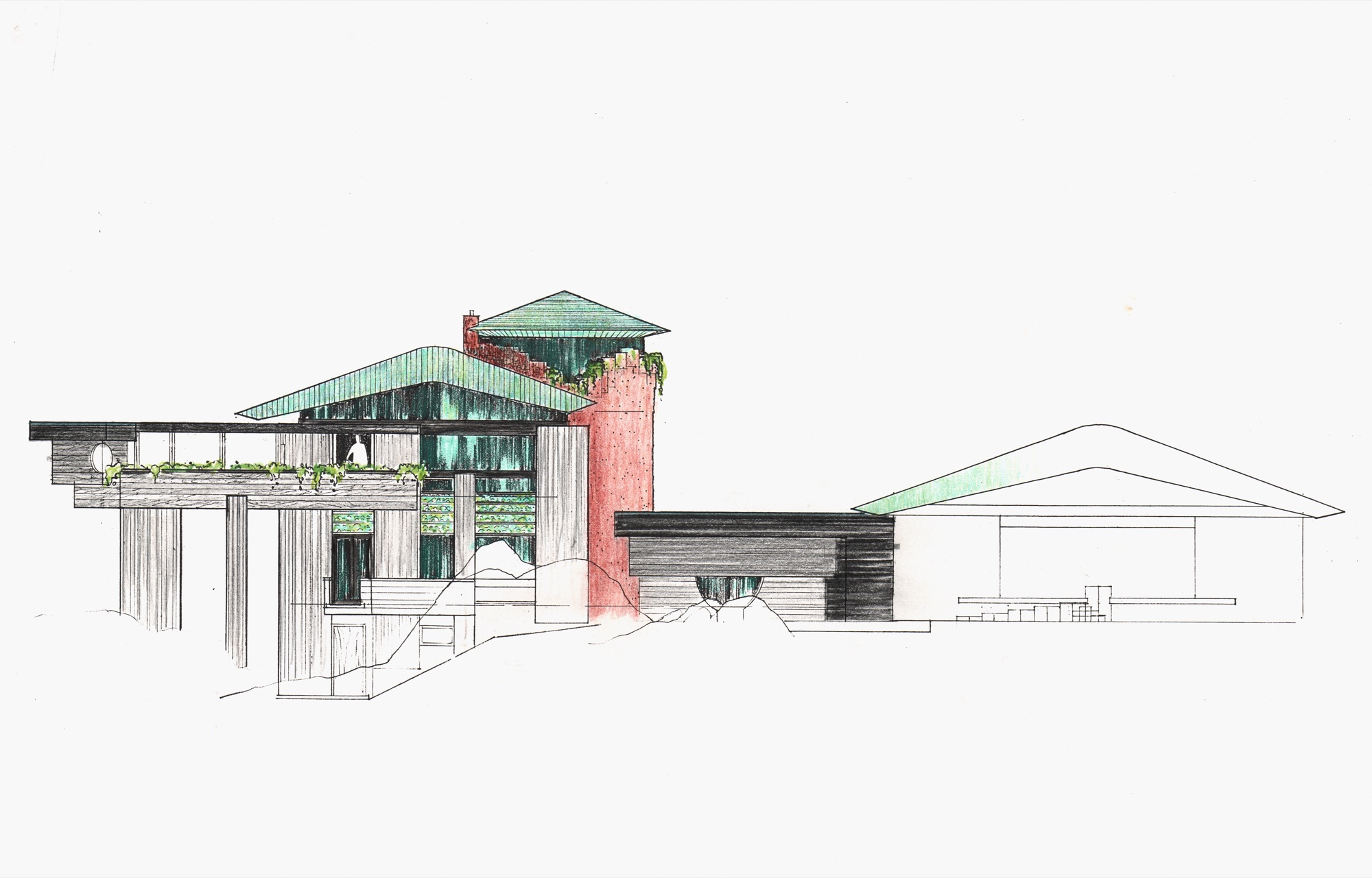Colour Studies for Hunter House (HH-CAA-0019) — drawing, Canadian Architectural Archives