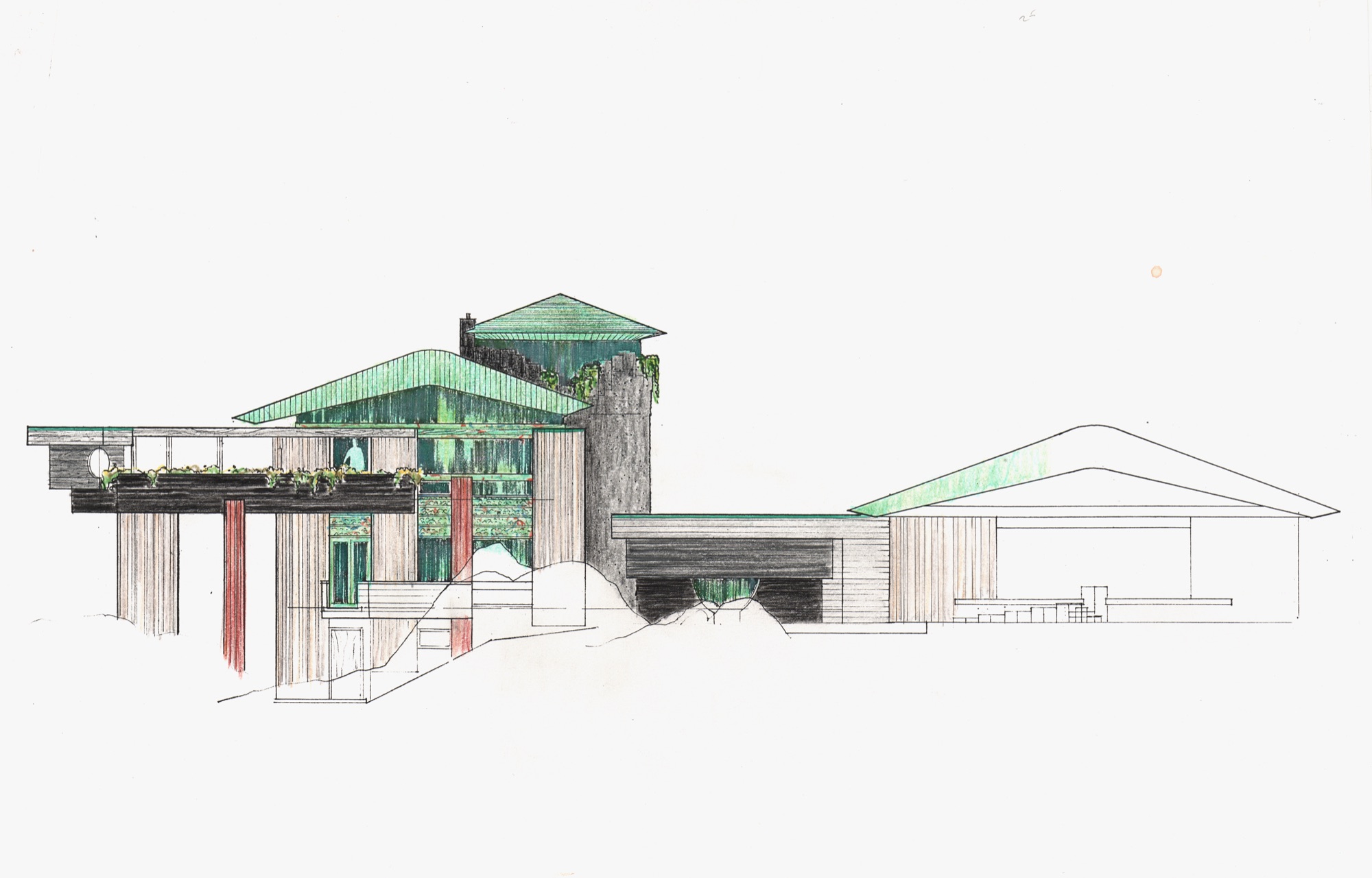 Colour Studies for Hunter House (HH-CAA-0020) — drawing, Canadian Architectural Archives