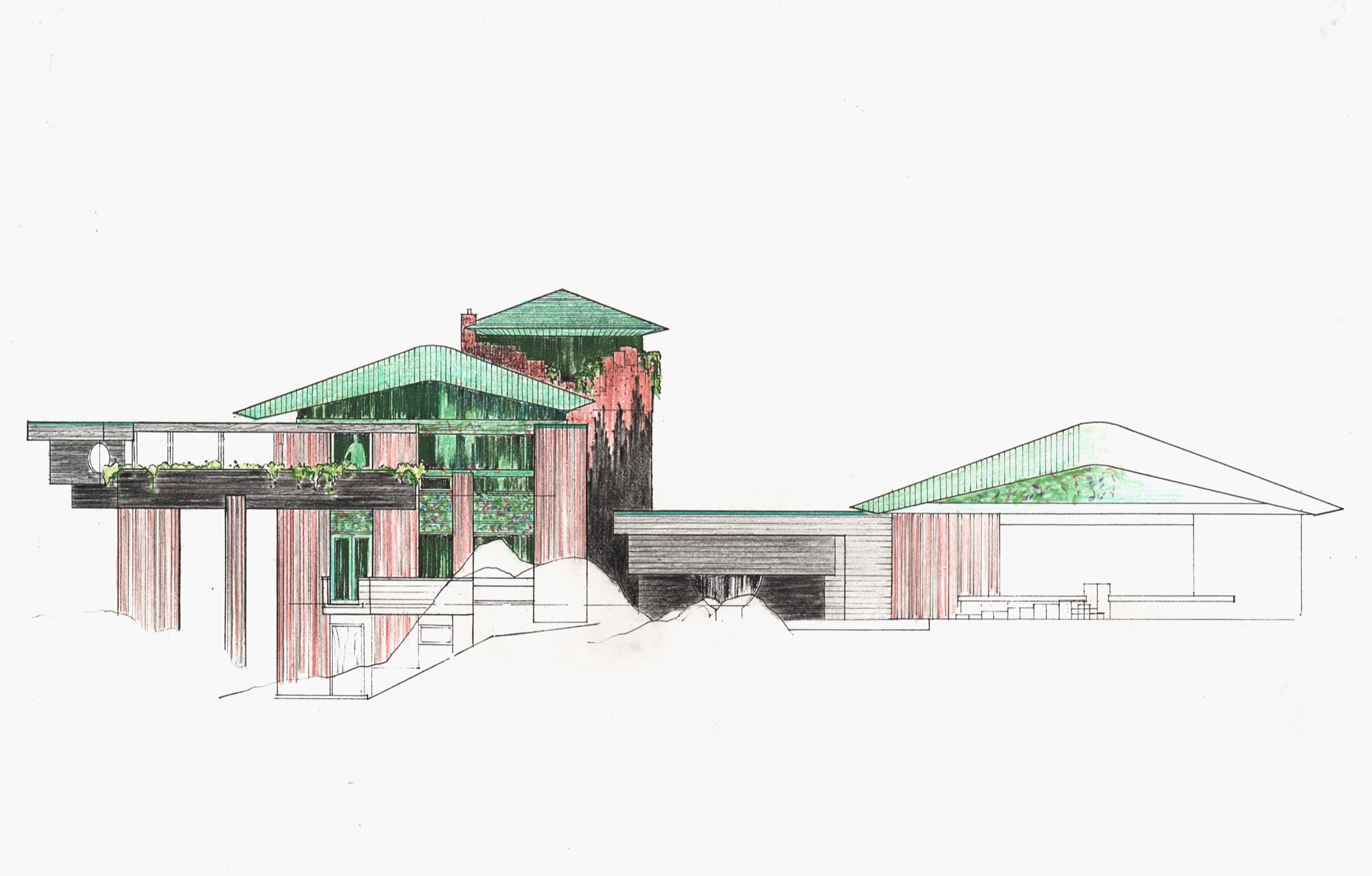 Colour Studies for Hunter House (HH-CAA-0021) — drawing, Canadian Architectural Archives