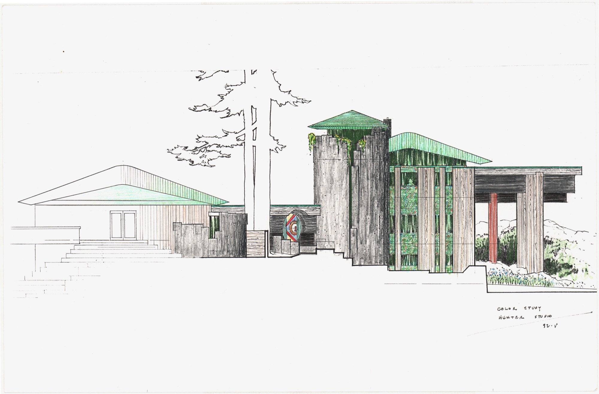 Colour Studies for Hunter House (HH-CAA-0022) — drawing, Canadian Architectural Archives