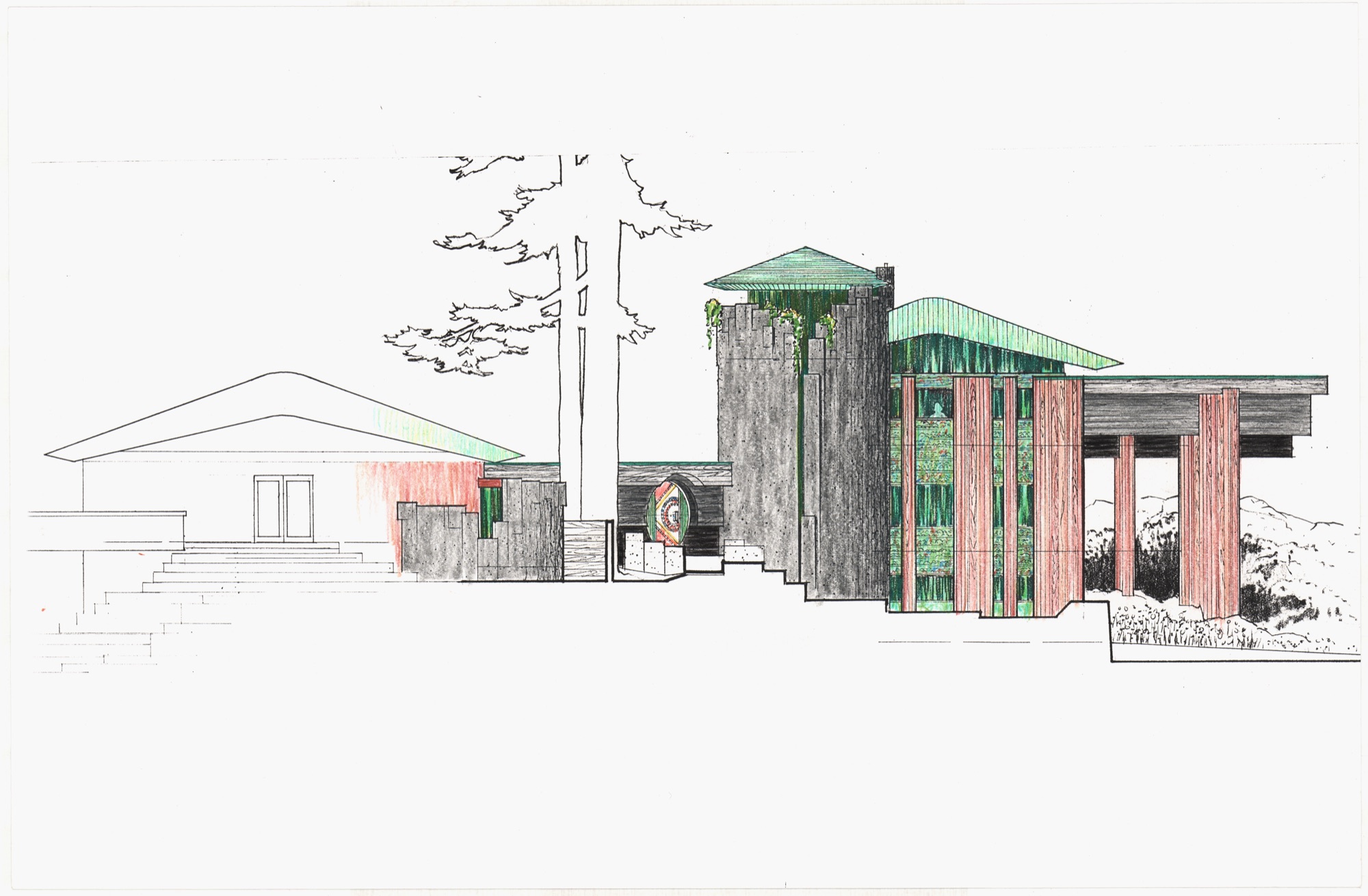 Colour Studies for Hunter House (HH-CAA-0023) — drawing, Canadian Architectural Archives