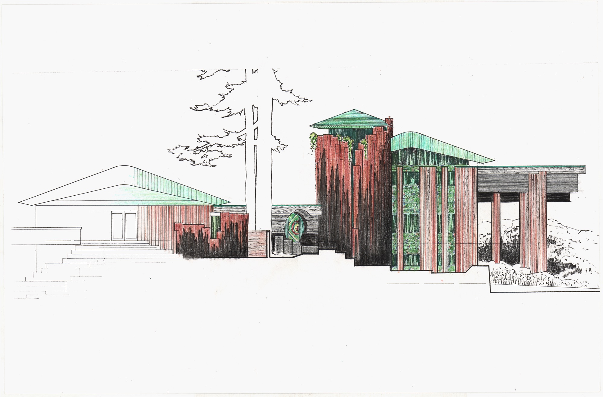 Colour Studies for Hunter House (HH-CAA-0024) — drawing, Canadian Architectural Archives