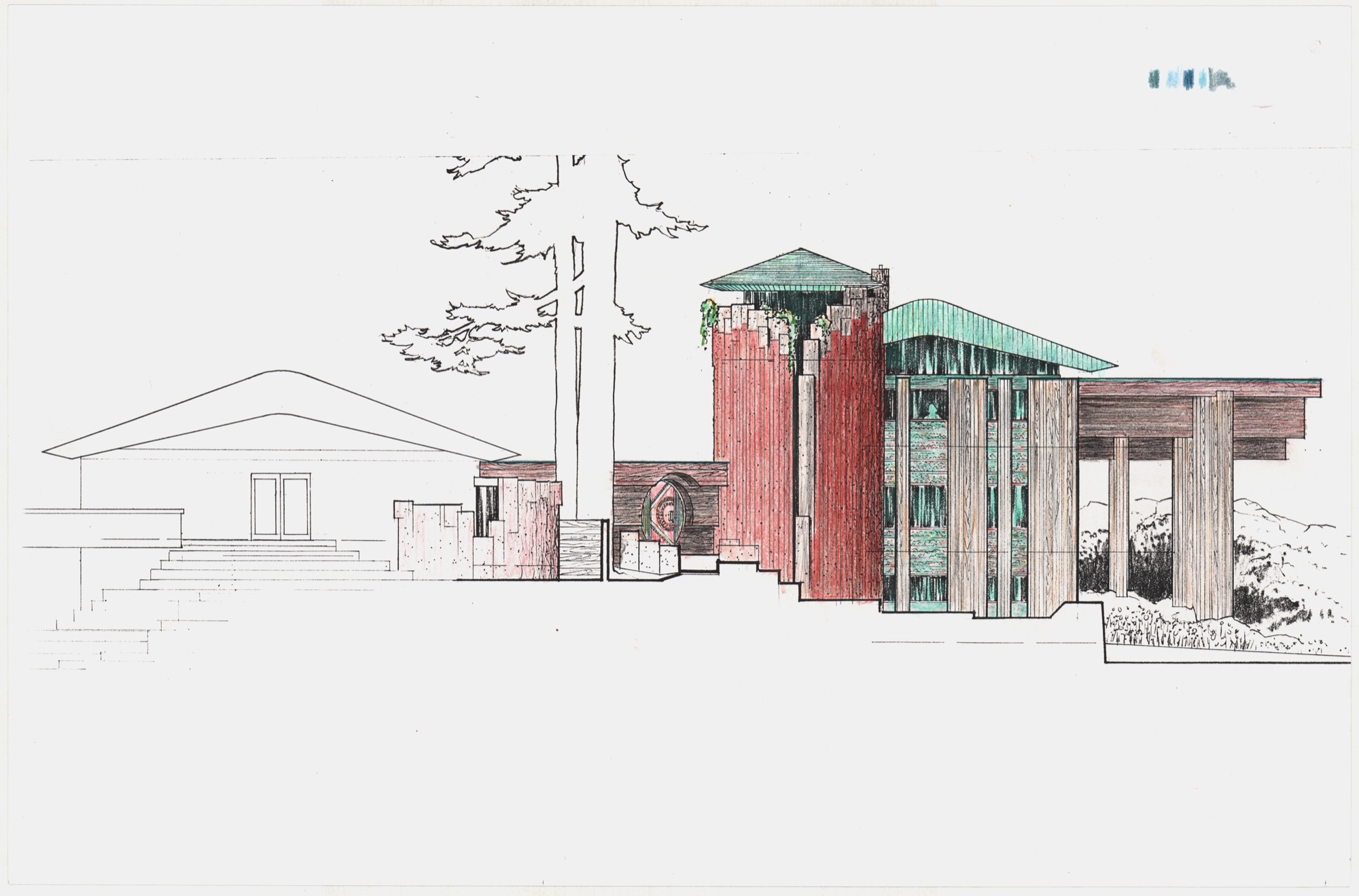 Colour Studies for Hunter House (HH-CAA-0025) — drawing, Canadian Architectural Archives