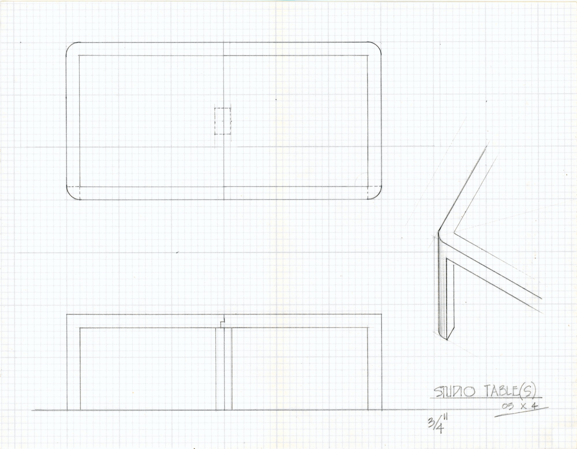 Studio Table Sketch (HH-EGC-0002) — drawing, Eric Gesinger Collection
