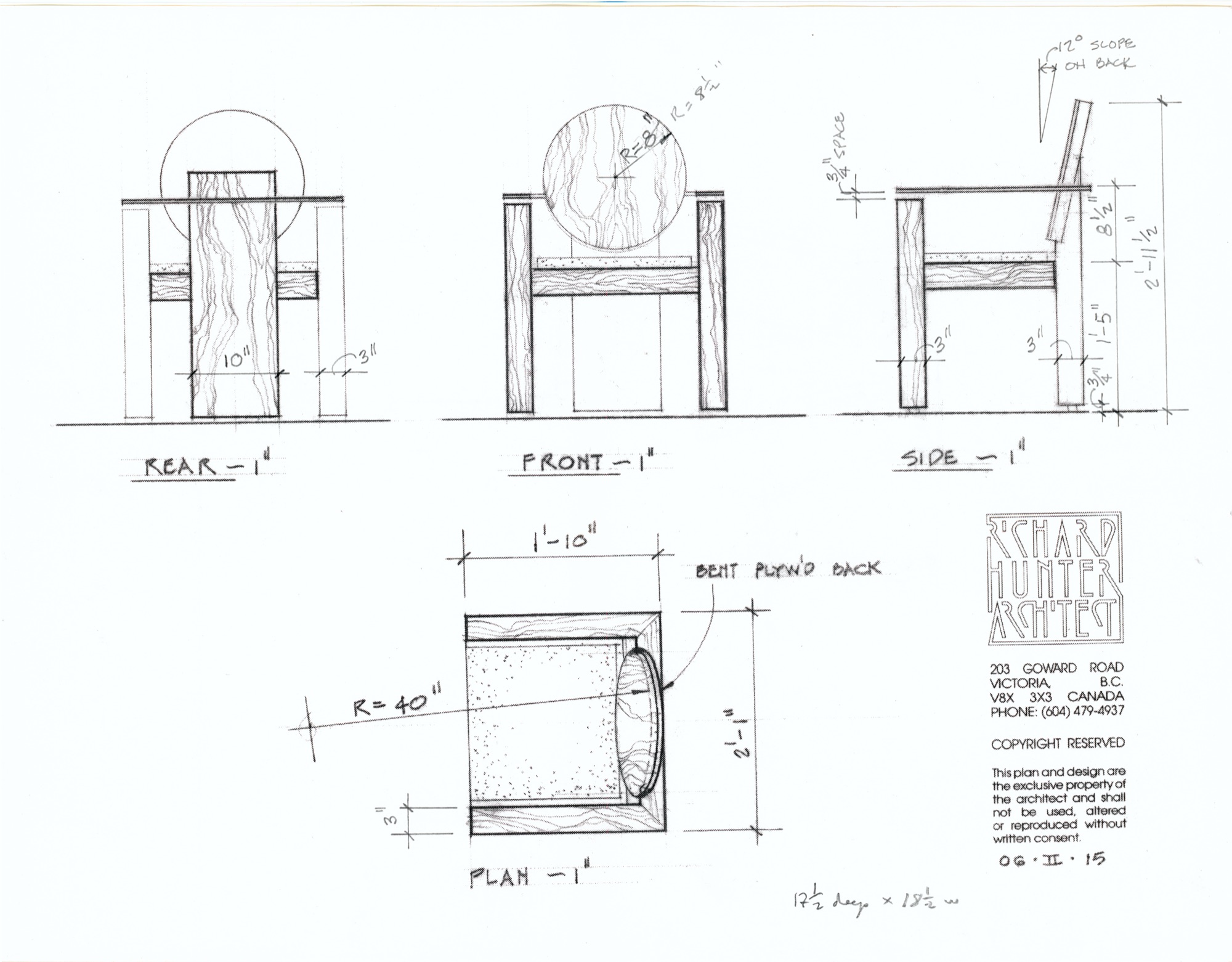 Owl Chair #1 (HH-EGC-0004) — drawing, Eric Gesinger Collection