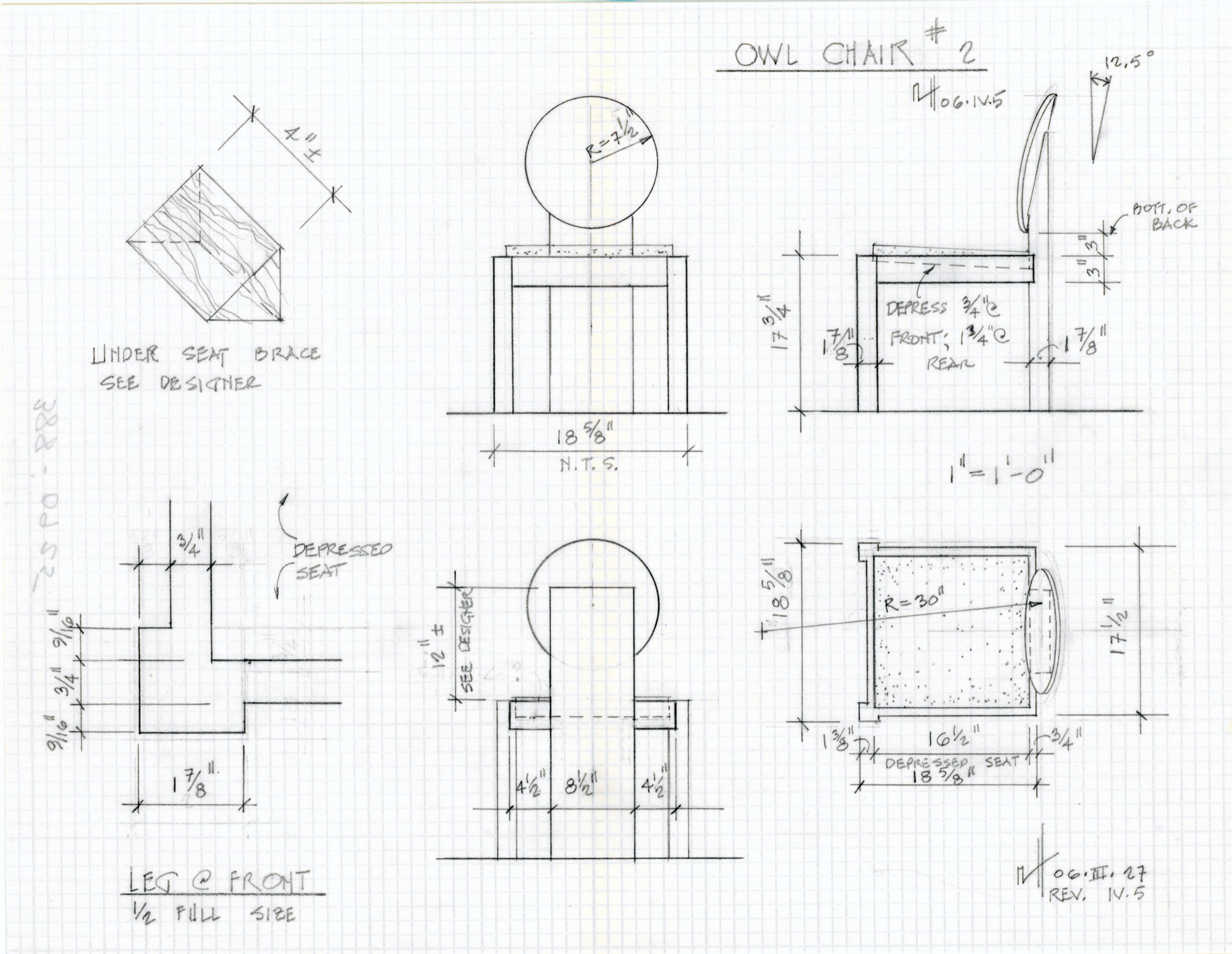 Owl Chair #2 (HH-EGC-0007) — drawing, Eric Gesinger Collection