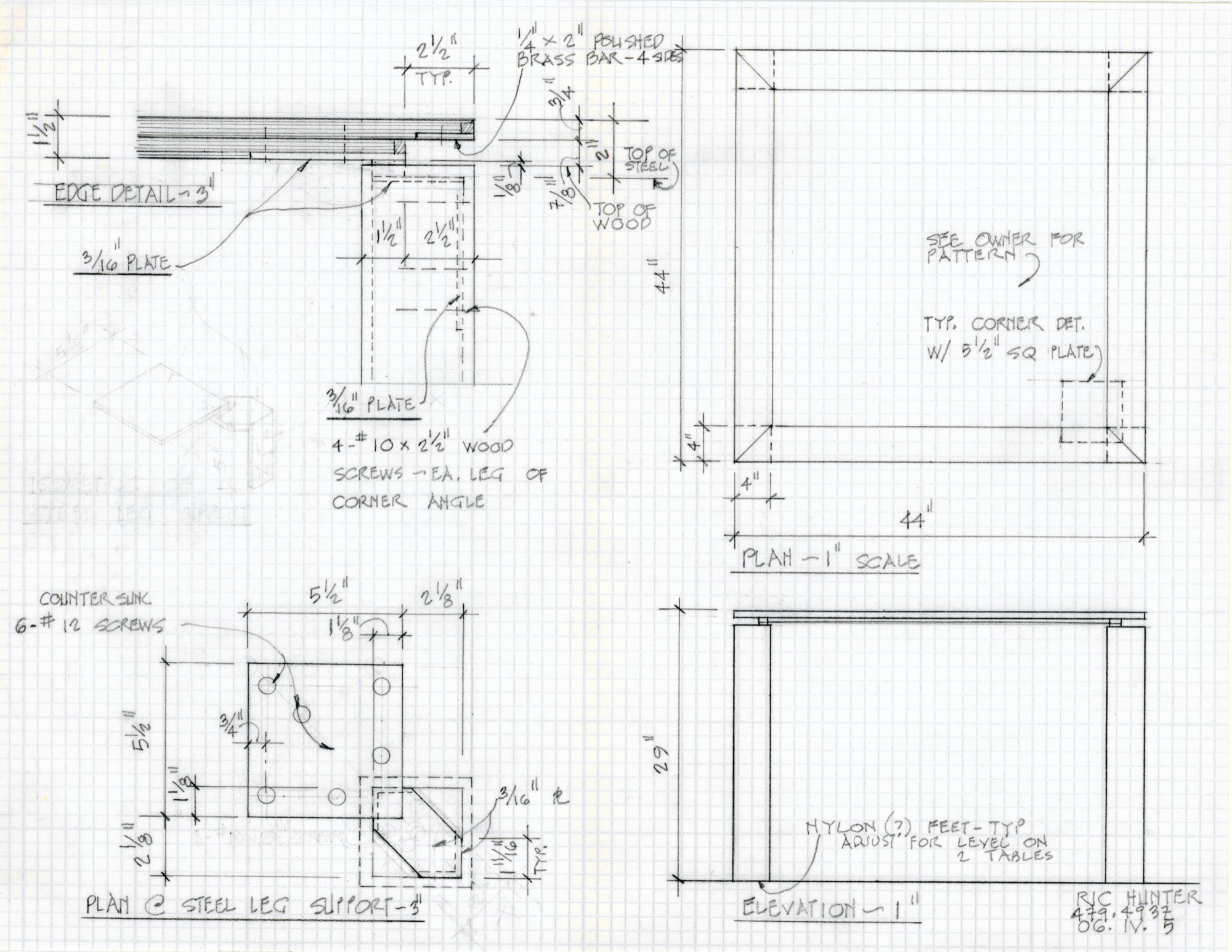 Table Details (HH-EGC-0010) — drawing, Eric Gesinger Collection