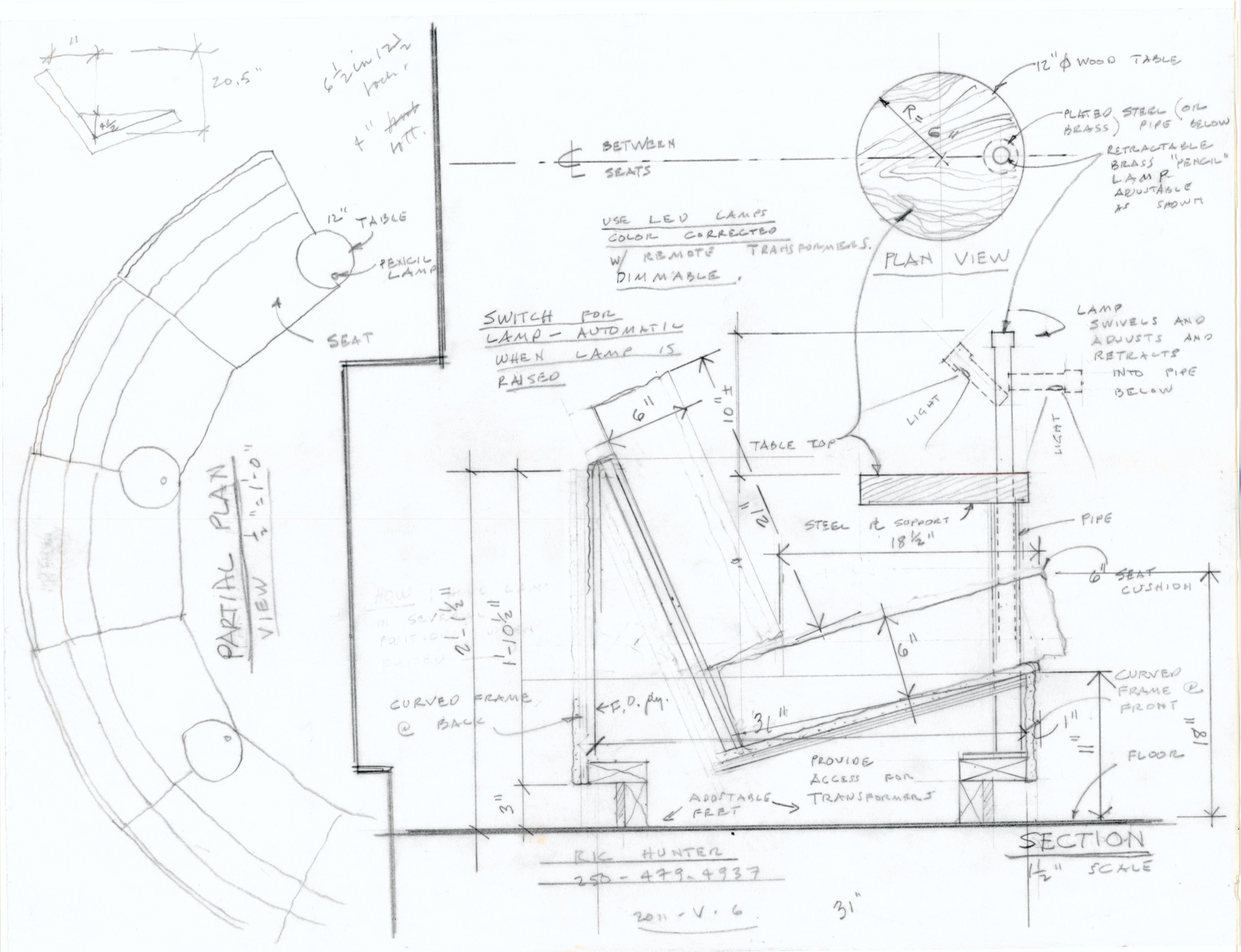 Living Room Double Seats (HH-EGC-0012) — drawing, Eric Gesinger Collection
