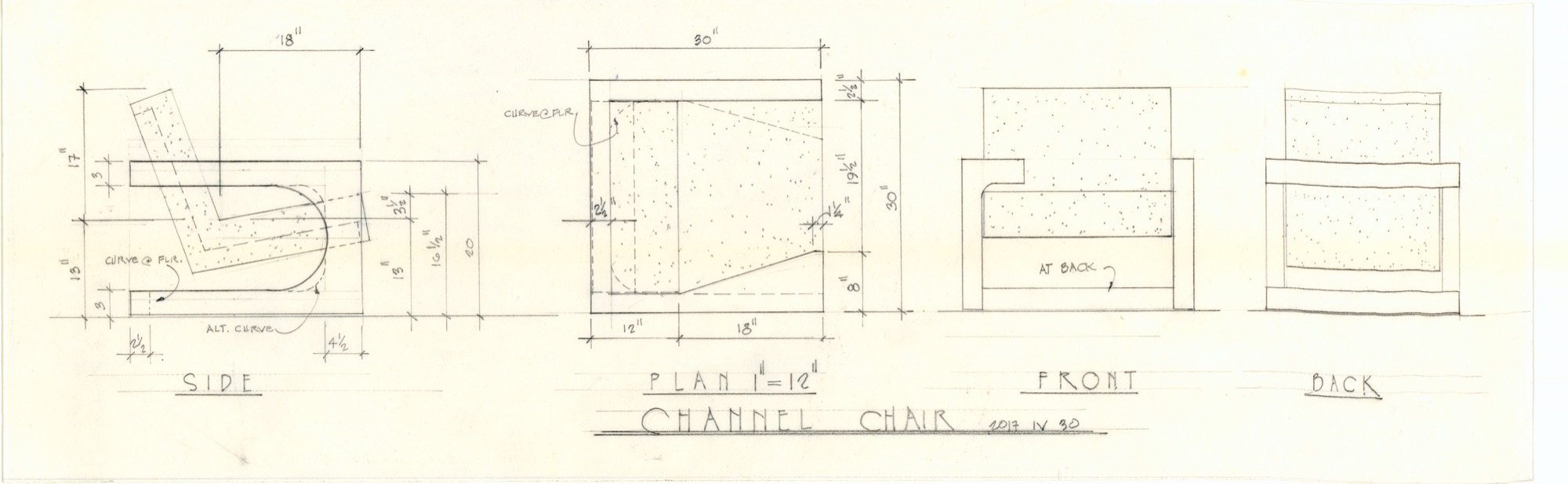 Channel Chair (HH-EGC-0016) — drawing, Eric Gesinger Collection