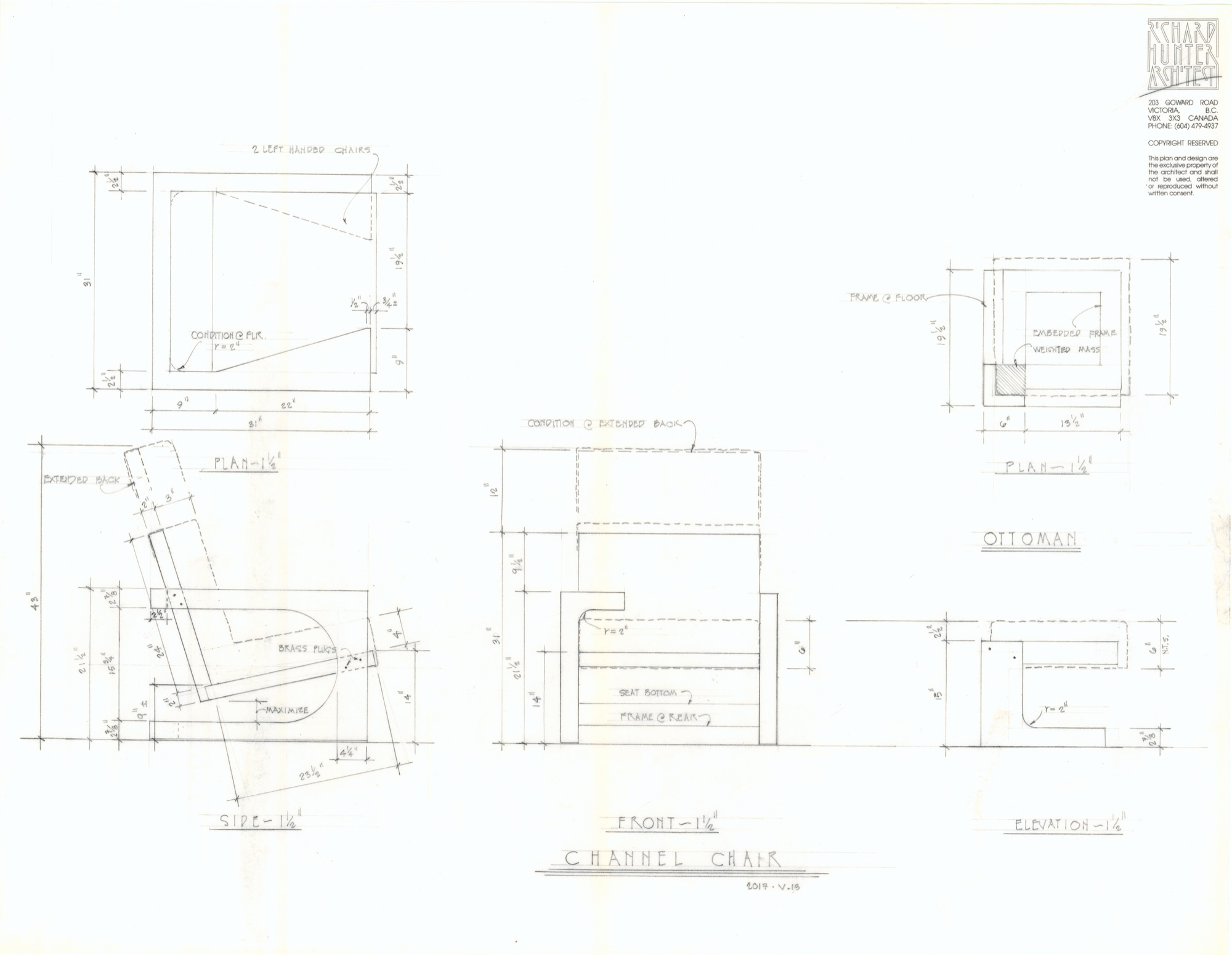 Channel Chair (HH-EGC-0017) — drawing, Eric Gesinger Collection