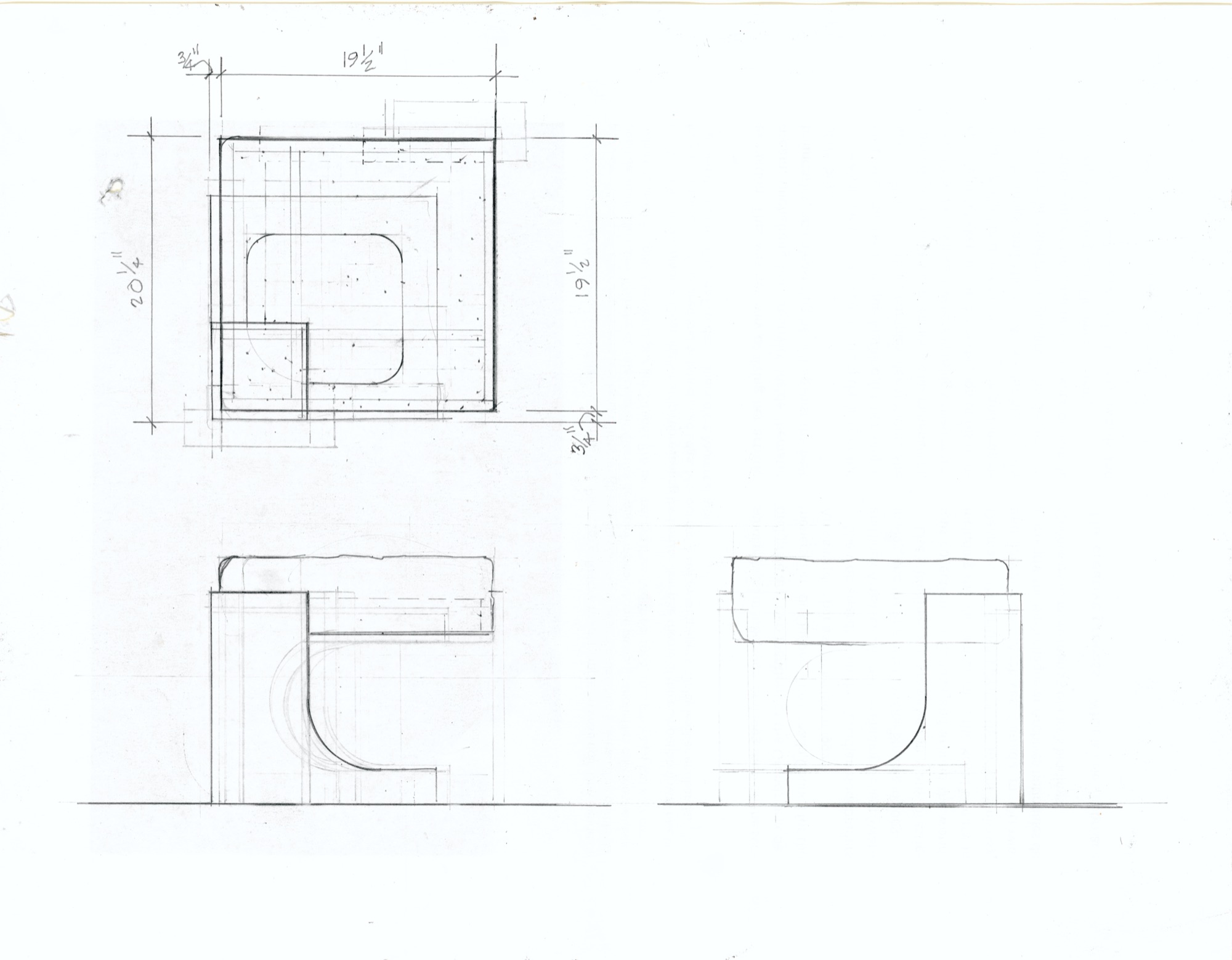 Channel Chair Ottoman (HH-EGC-0018) — drawing, Eric Gesinger Collection