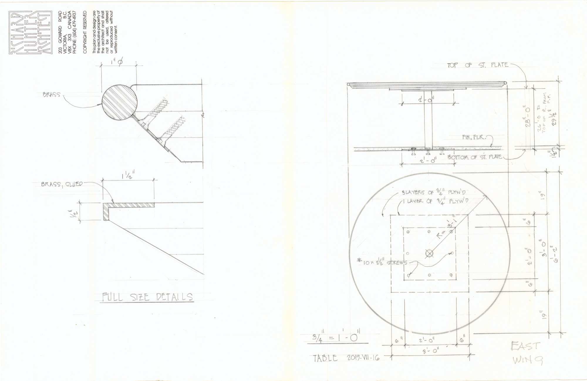 Dining Room Table (HH-EGC-0020) — drawing, Eric Gesinger Collection