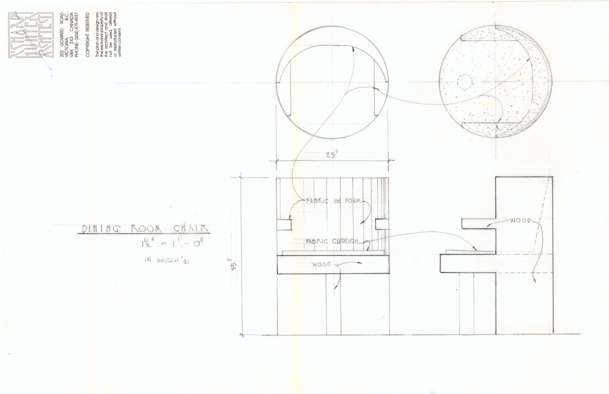 Dining Room Chair (HH-EGC-0021) — drawing, Eric Gesinger Collection