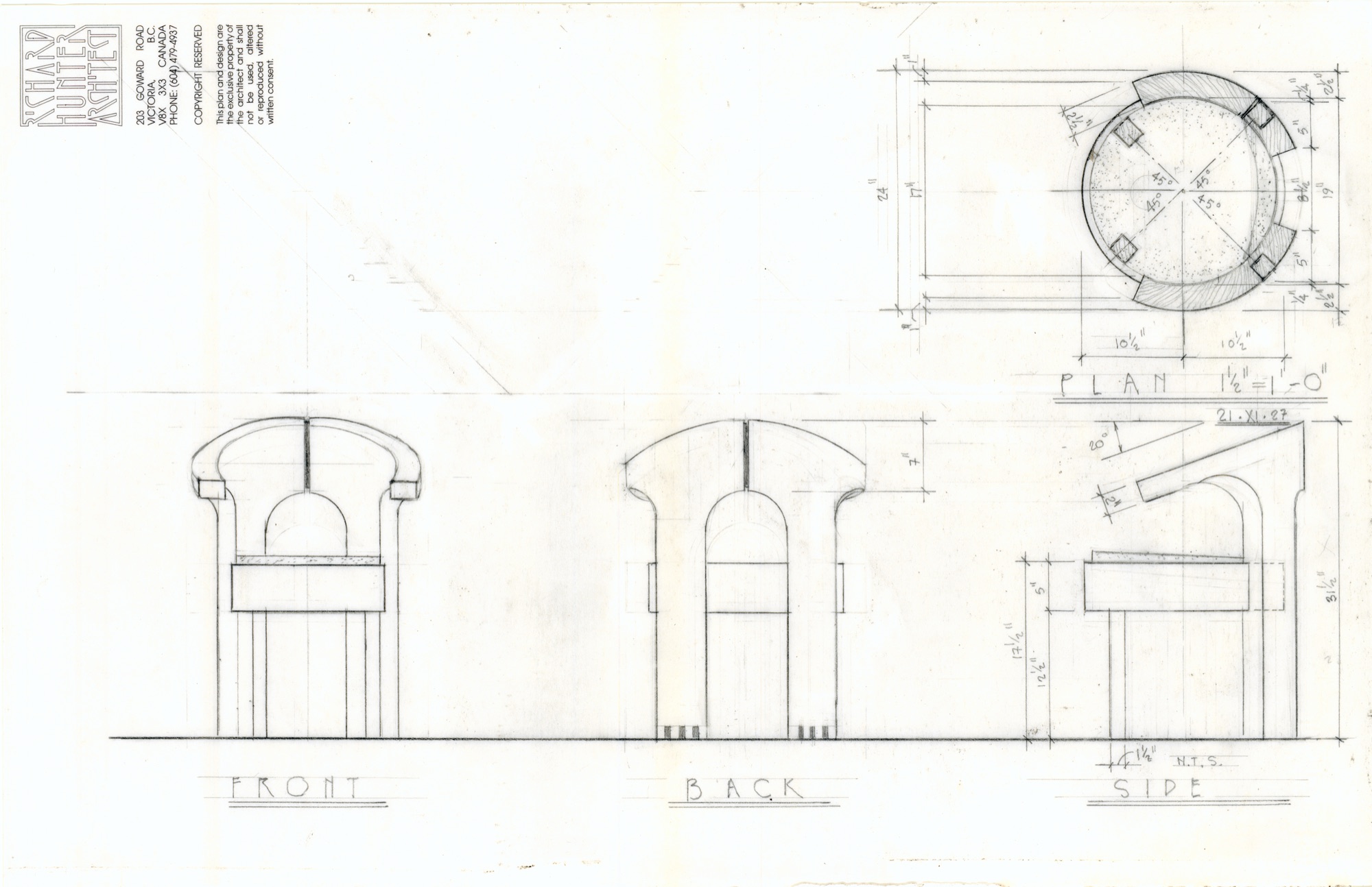 Dining Room Chair (HH-EGC-0022) — drawing, Eric Gesinger Collection