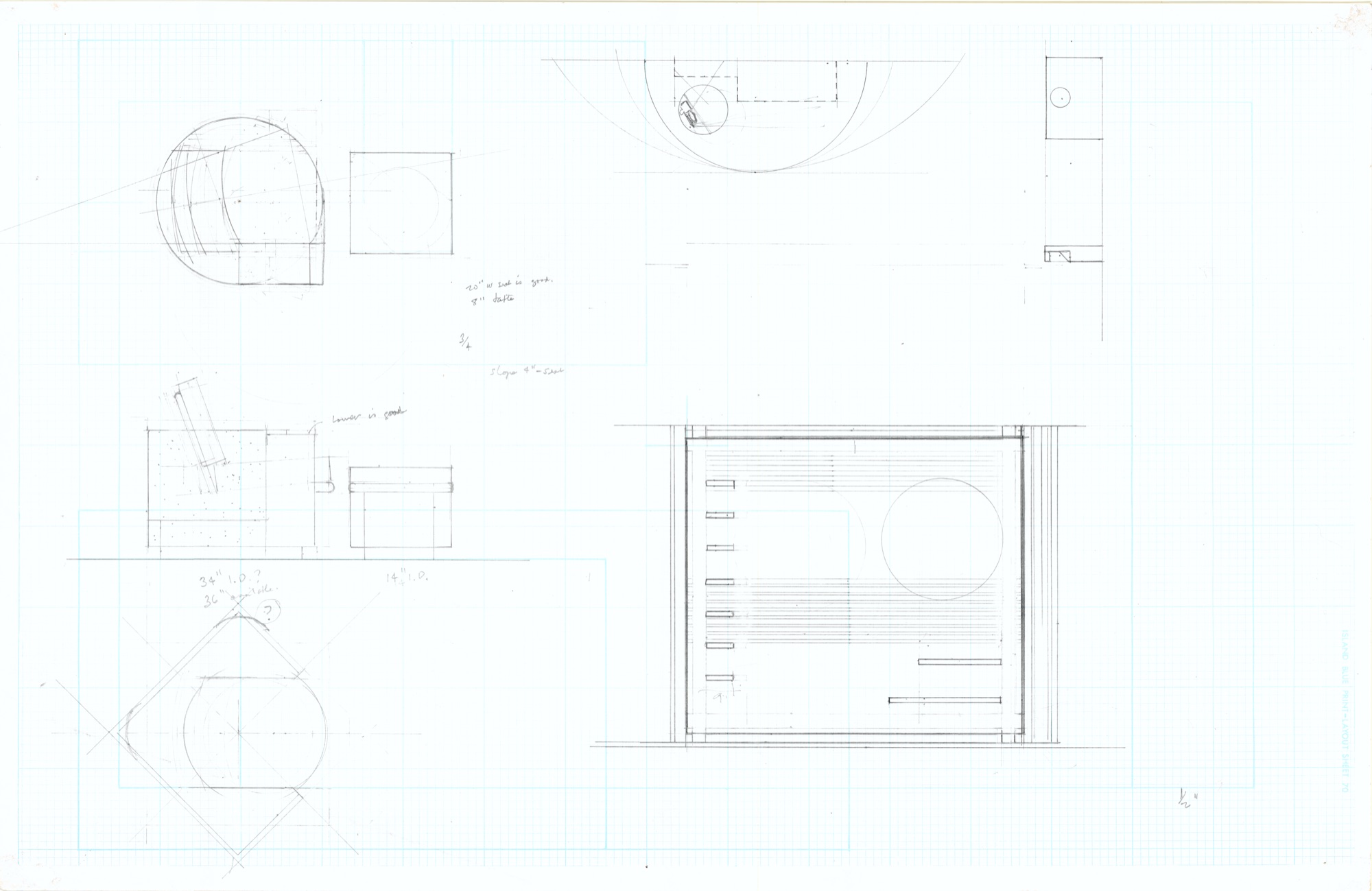 Living Room Chair Sketch (HH-EGC-0026) — drawing, Eric Gesinger Collection