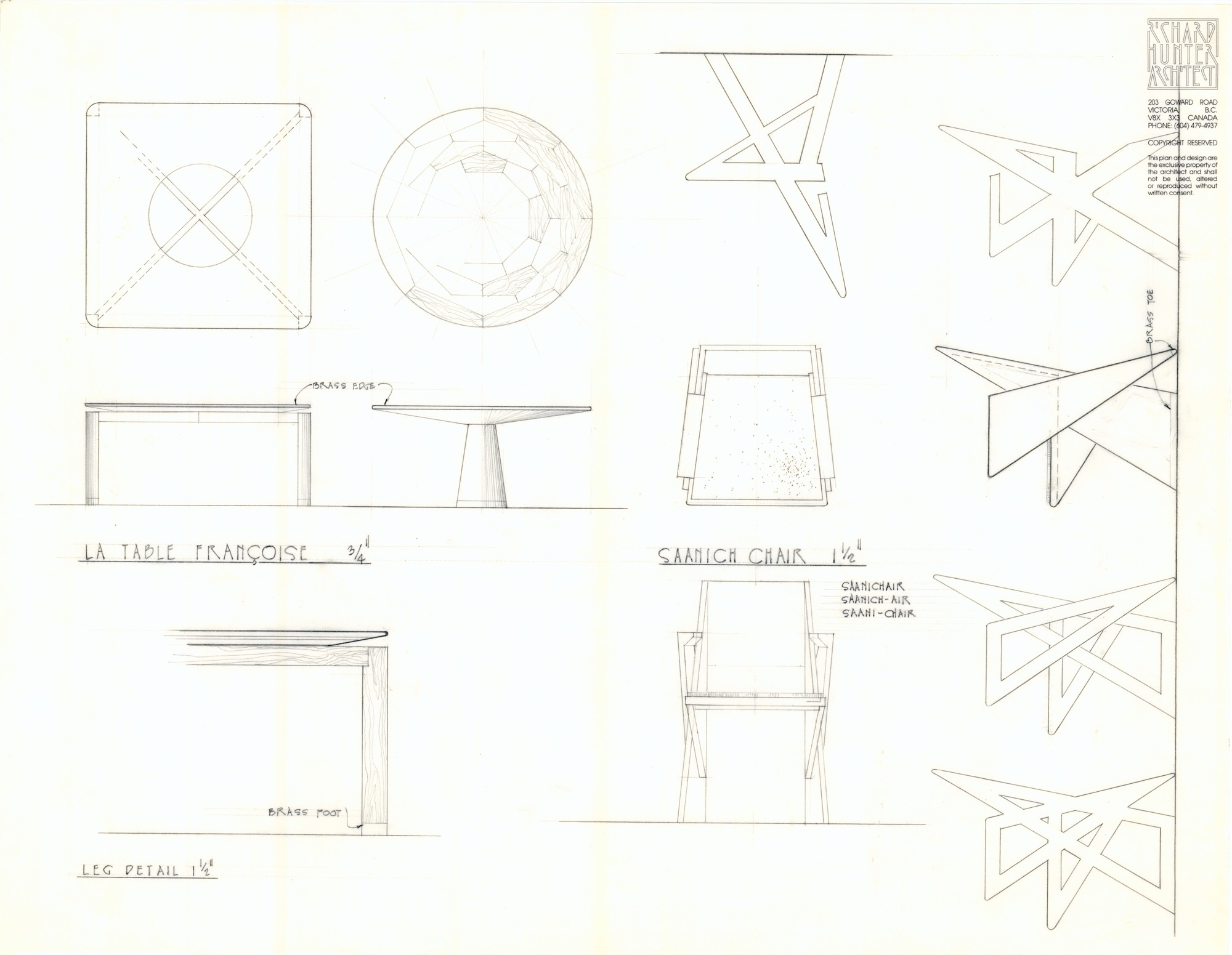 Saanich Chair and La Table Francoise (HH-EGC-0030) — drawing, Eric Gesinger Collection