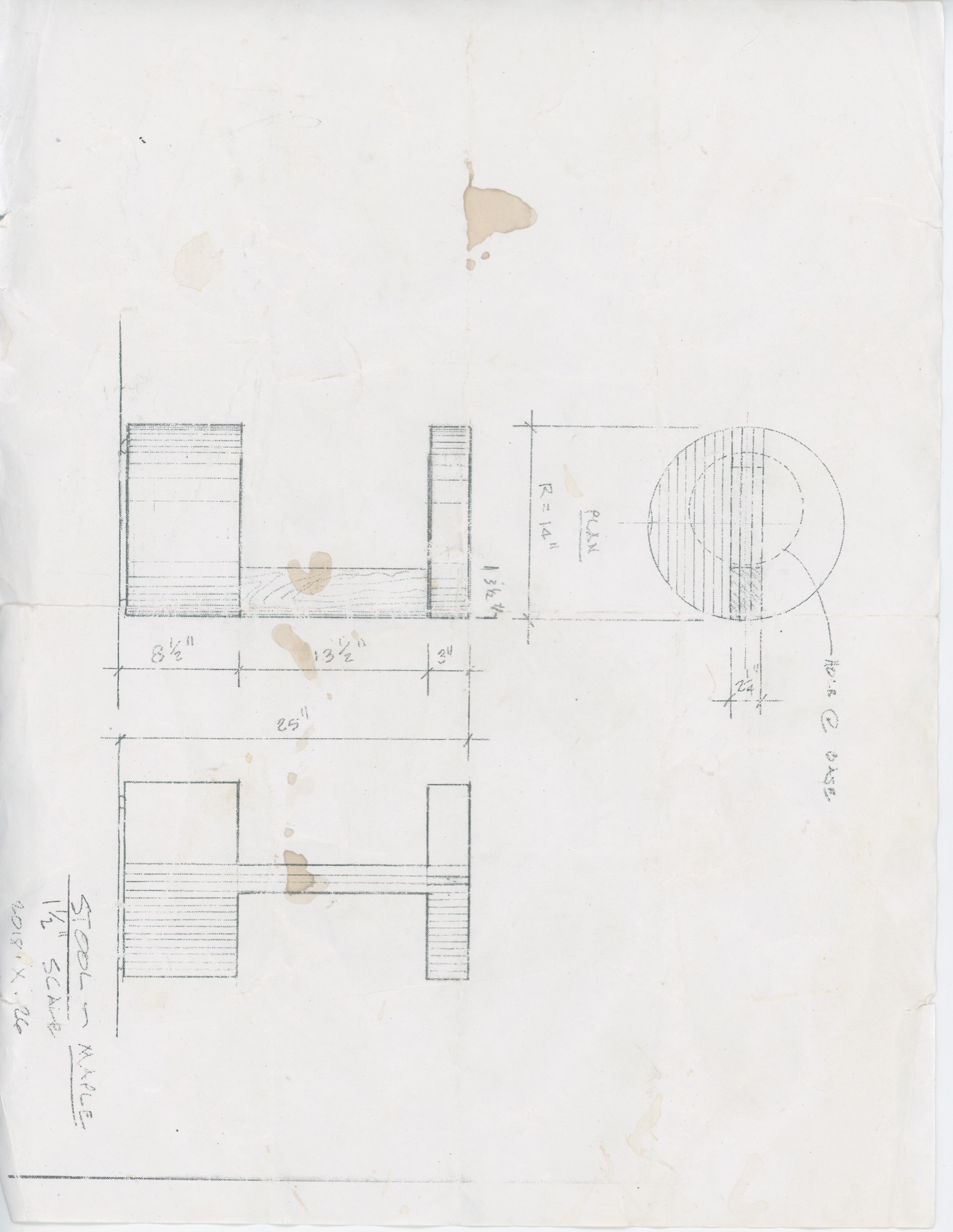 Stool (HH-EGC-0031) — drawing, Eric Gesinger Collection