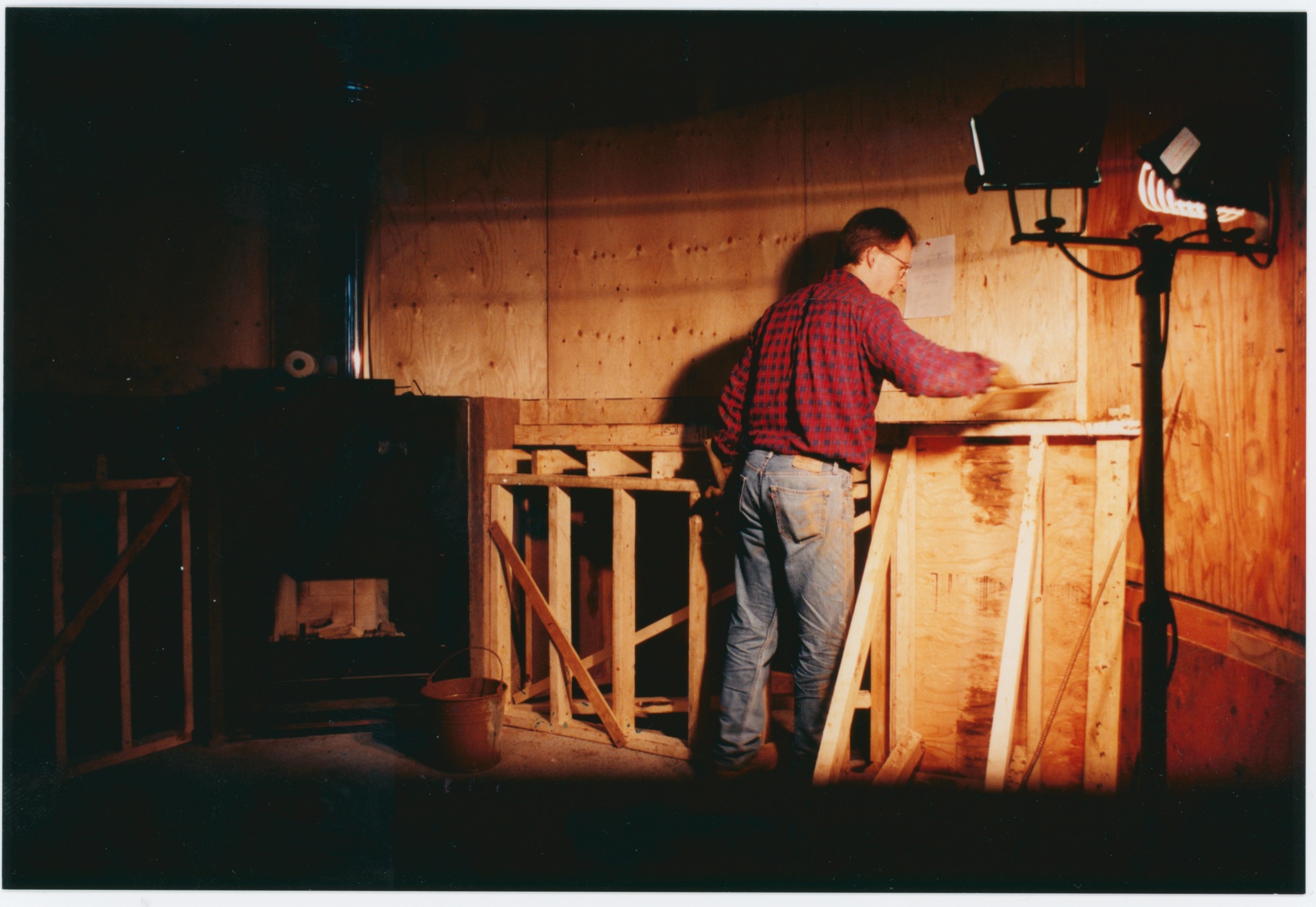 Hunter House — Atrium Framing (HH-FRH-0046) — photograph, Frances Hunter Collection