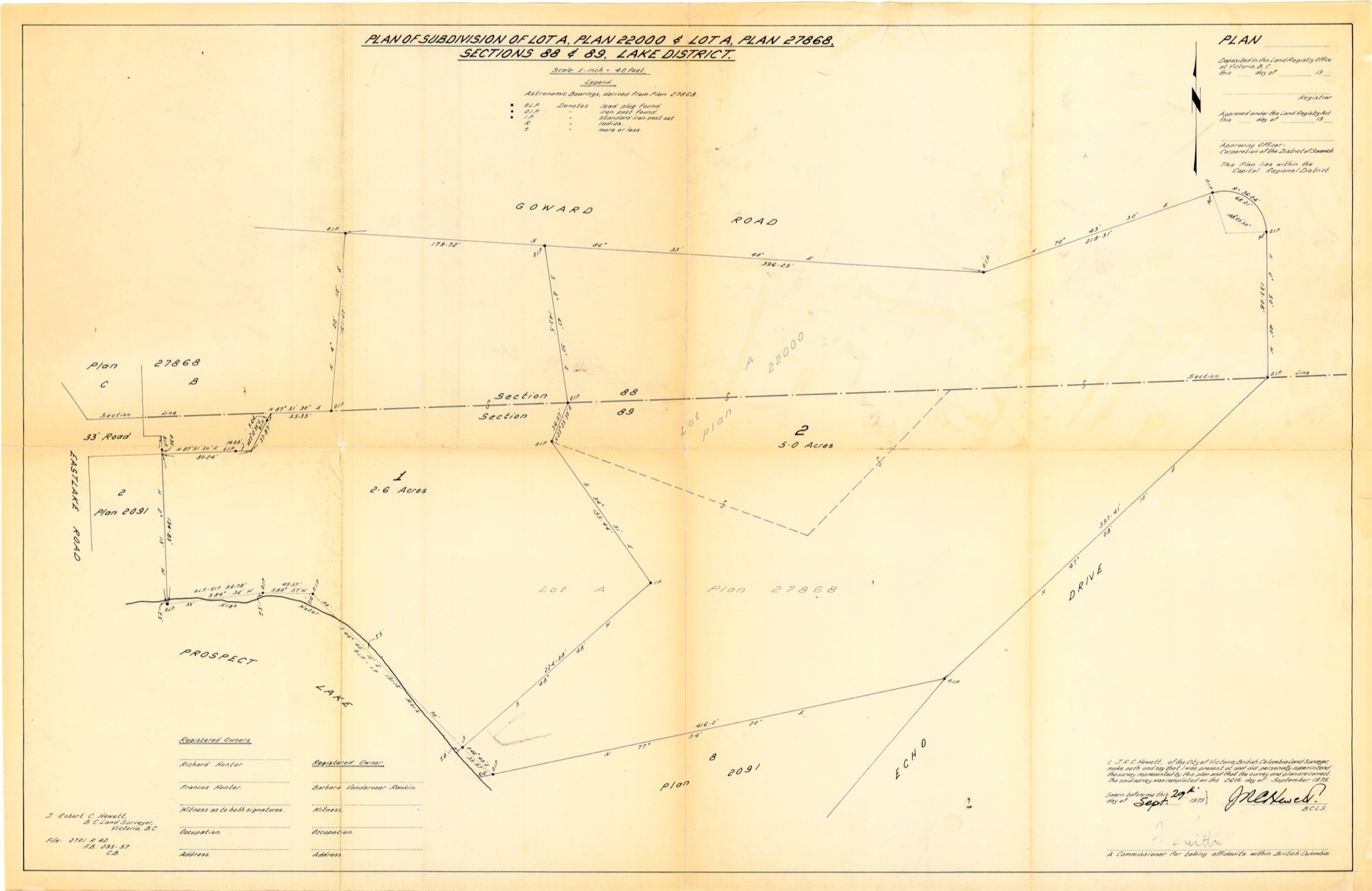 Land Survey, Full Site Survey for Second Subdivision of Barbara Rankin Property (HH-HHC-0002) — land survey, Hunter House Collection