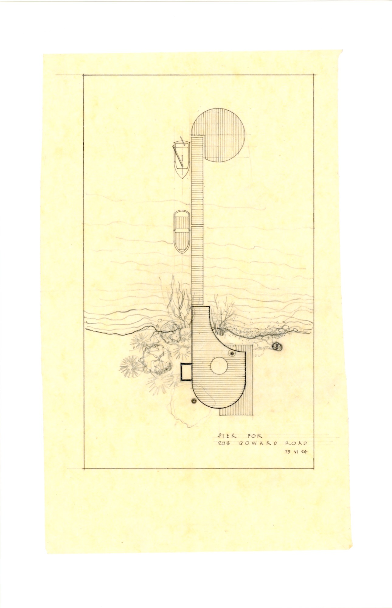 Pier for 203 Goward Road (HH-HHC-0006) — drawing, Hunter House Collection