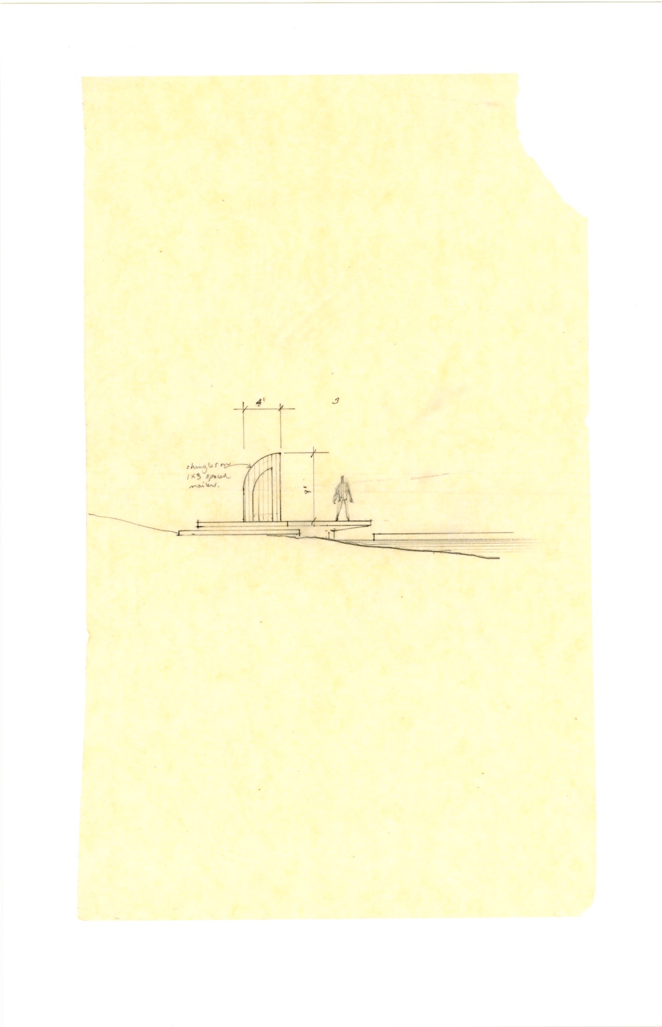 Pier for 203 Goward Road (HH-HHC-0007) — drawing, Hunter House Collection