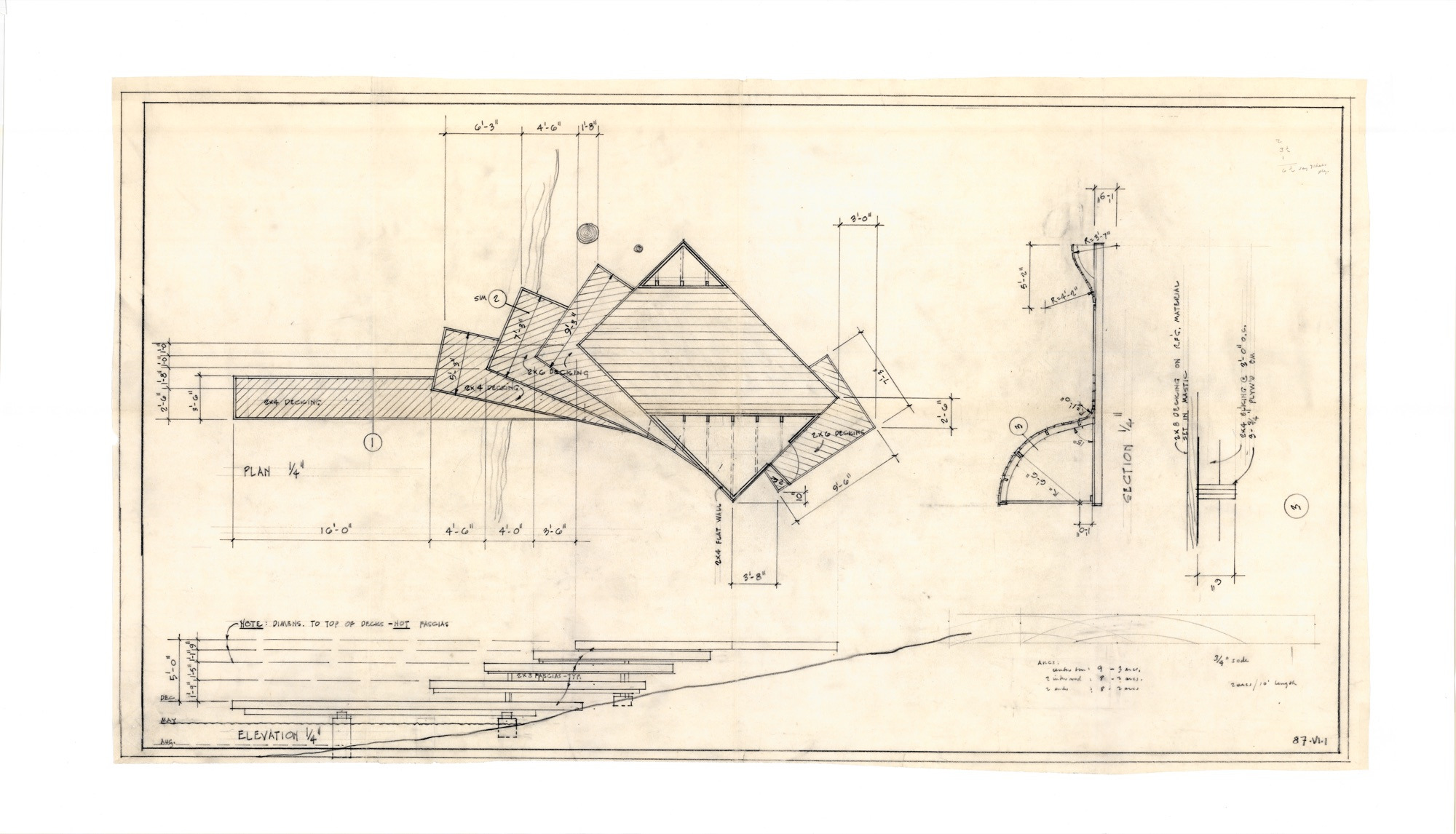 Cascade Deck (HH-HHC-0008) — drawing, Hunter House Collection