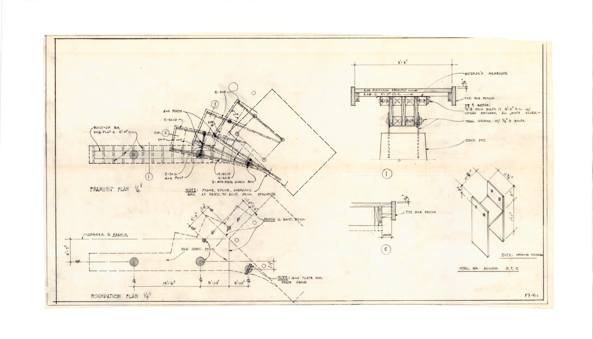 Cascade Deck (HH-HHC-0009) — drawing, Hunter House Collection