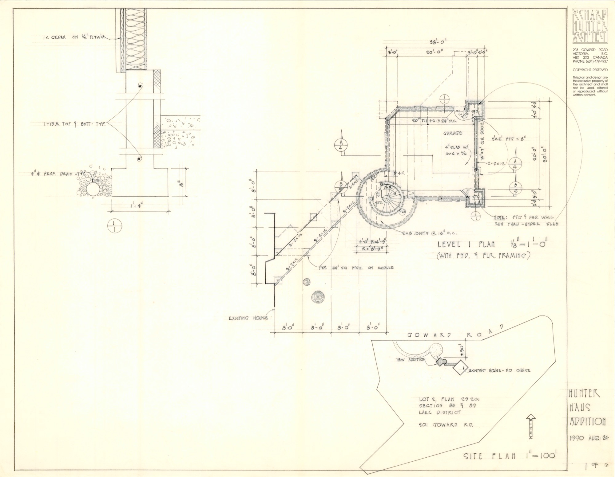 Hunter Haus Addition, Level 1 (HH-HHC-0010) — drawing, Hunter House Collection
