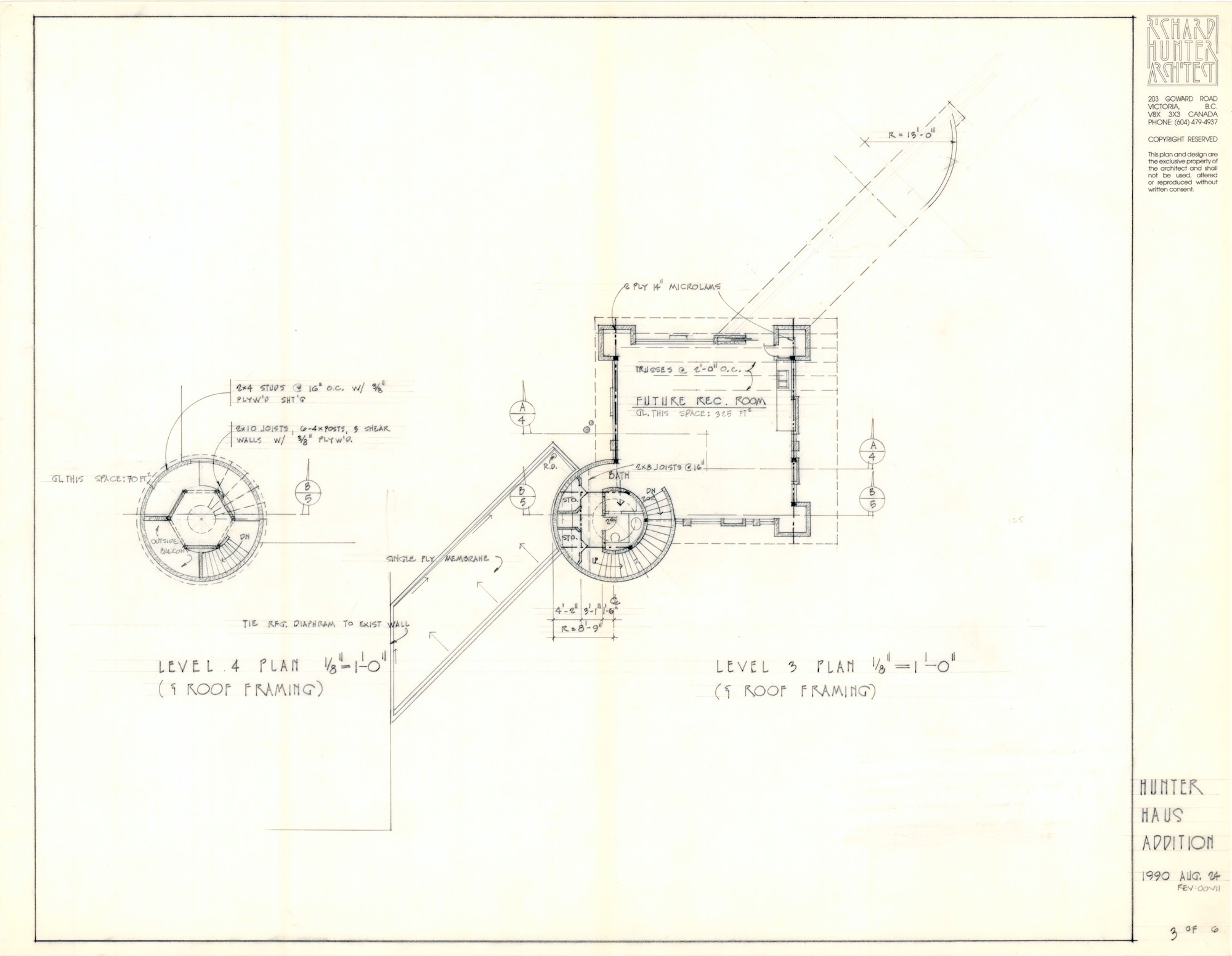 Hunter Haus Addition, Level 3, Level 4 (HH-HHC-0012) — drawing, Hunter House Collection