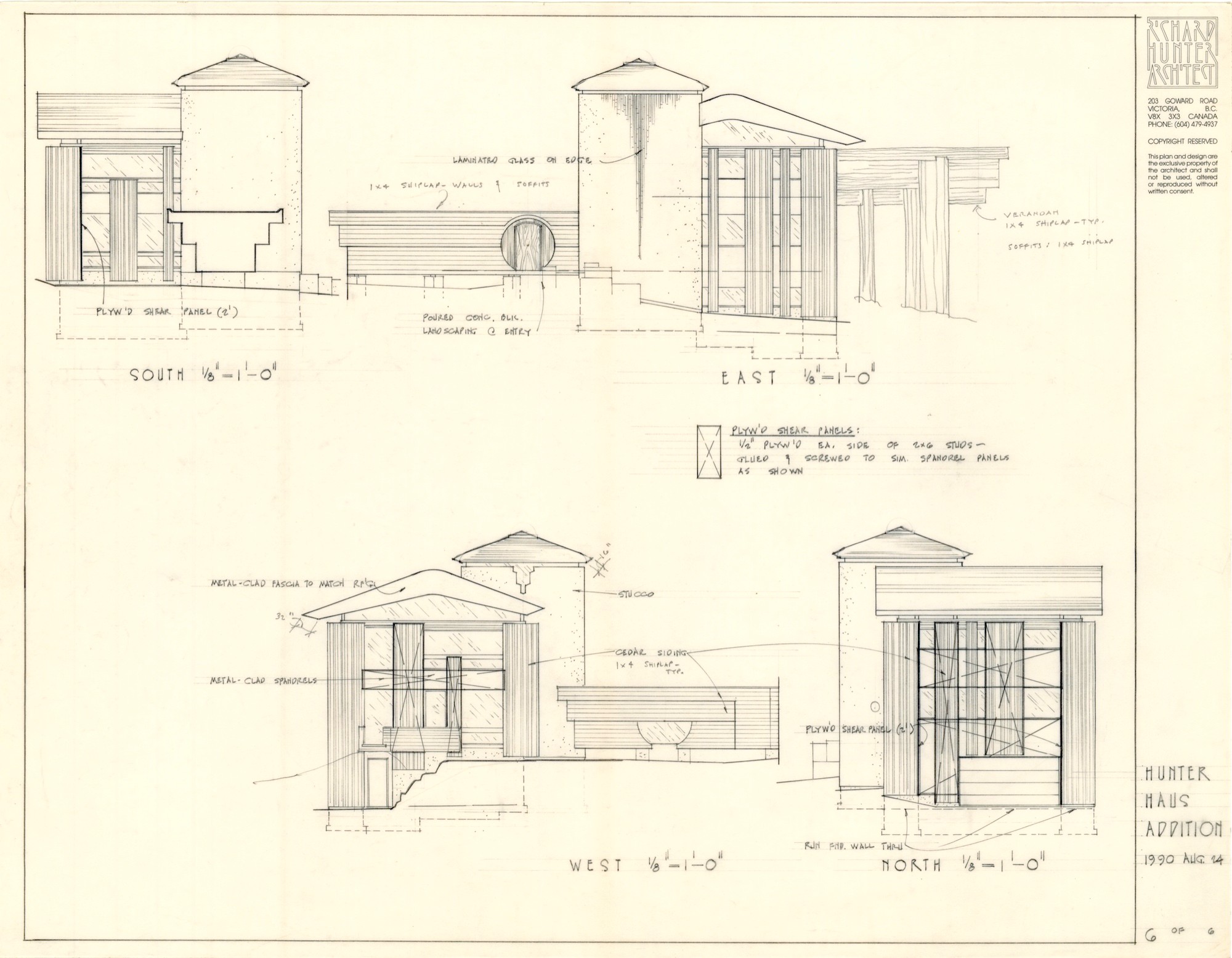 Hunter Haus Addition, Elevations (HH-HHC-0015) — drawing, Hunter House Collection