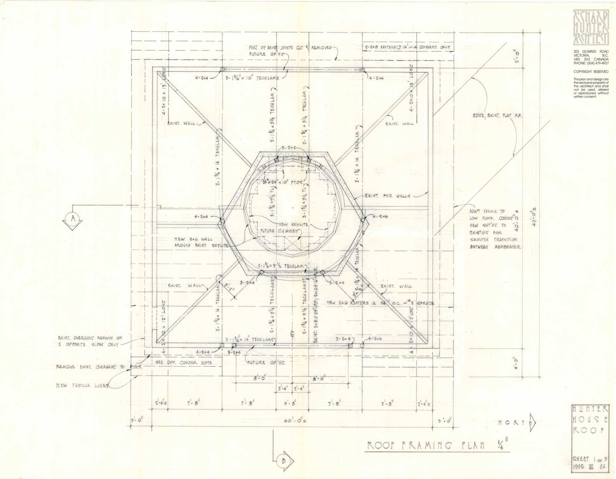 Hunter House Roof (HH-HHC-0019) — drawing, Hunter House Collection