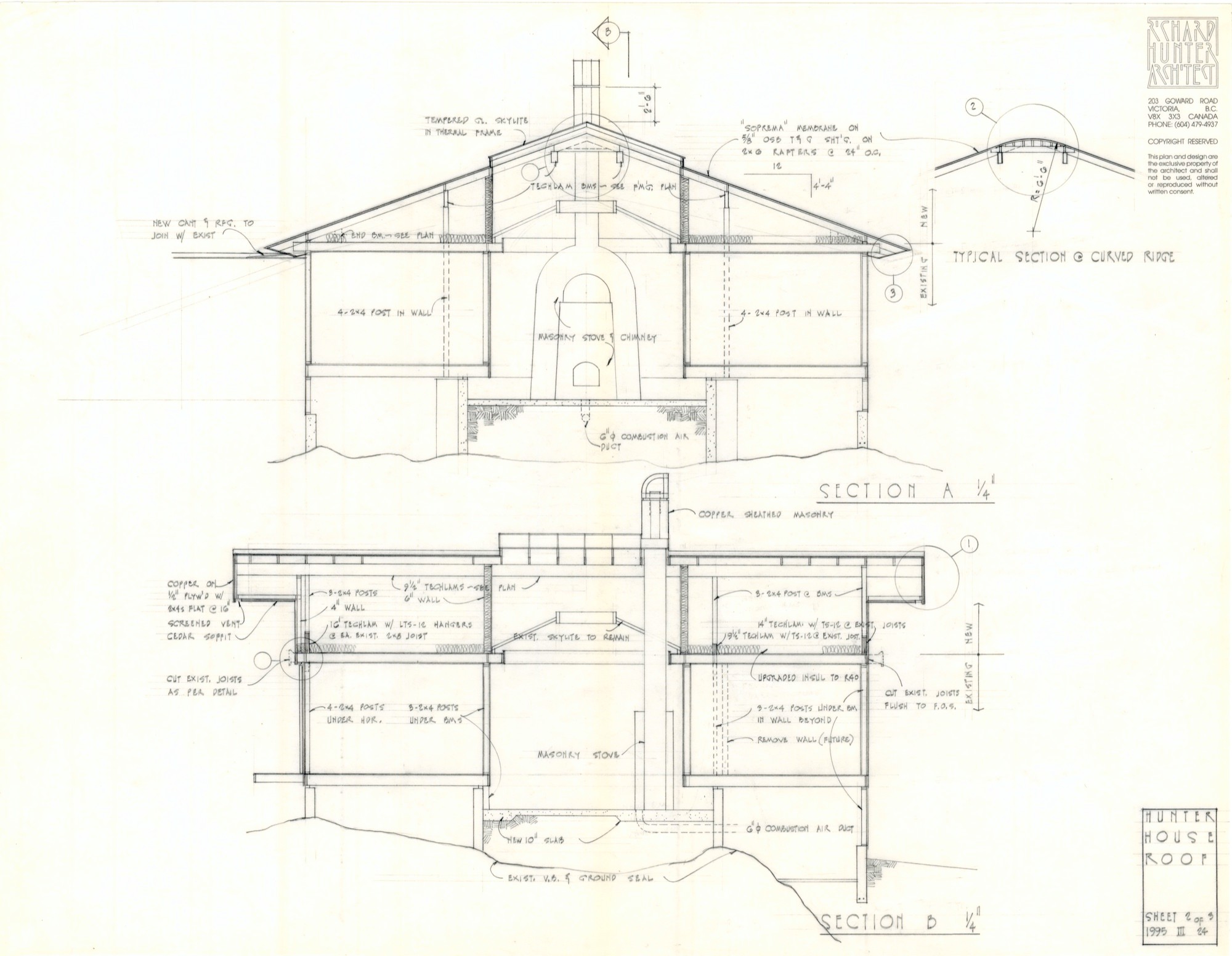 Hunter House Roof (HH-HHC-0020) — drawing, Hunter House Collection
