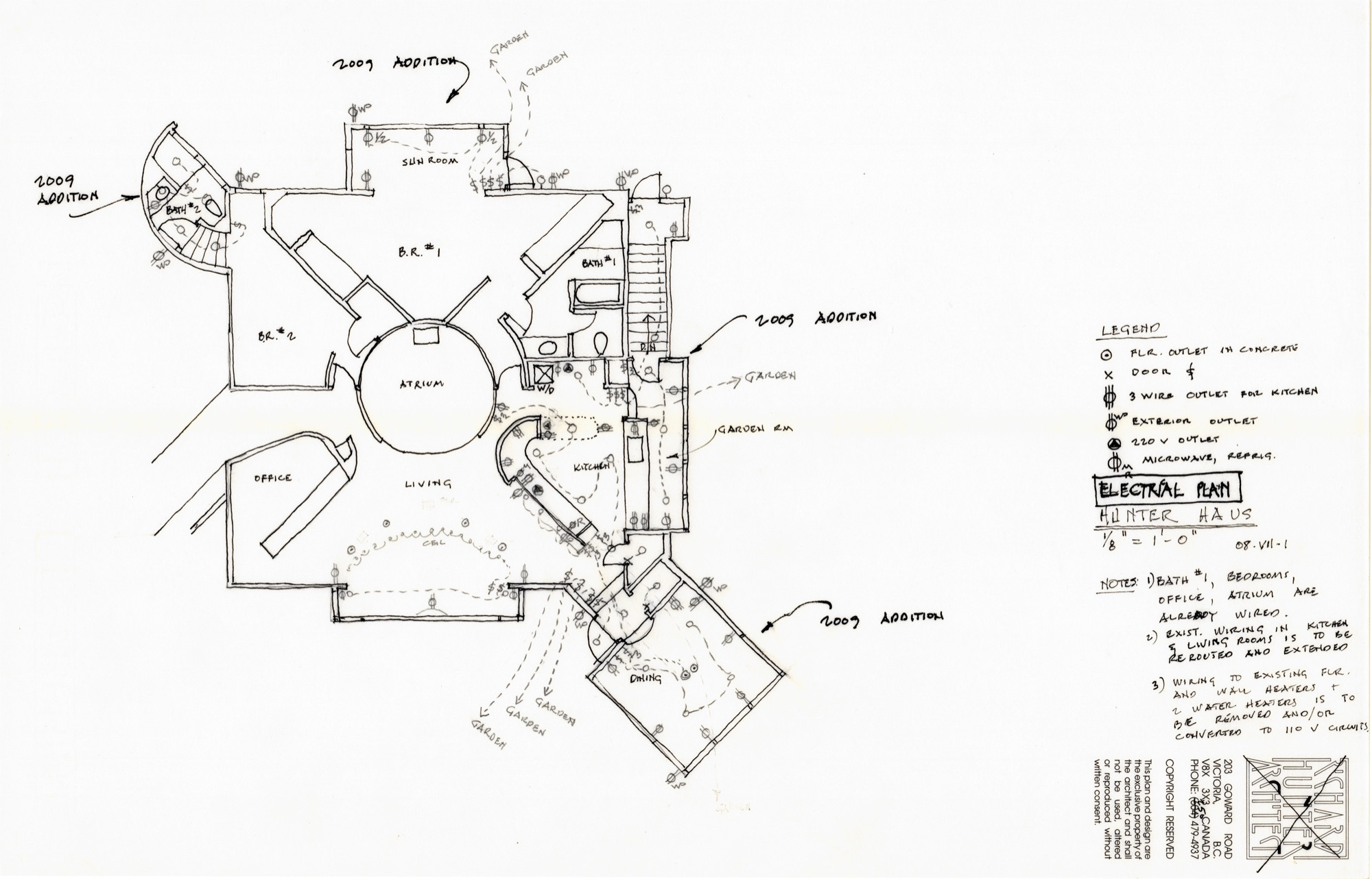 Electrical Plan (HH-HHC-0038) — drawing, Hunter House Collection