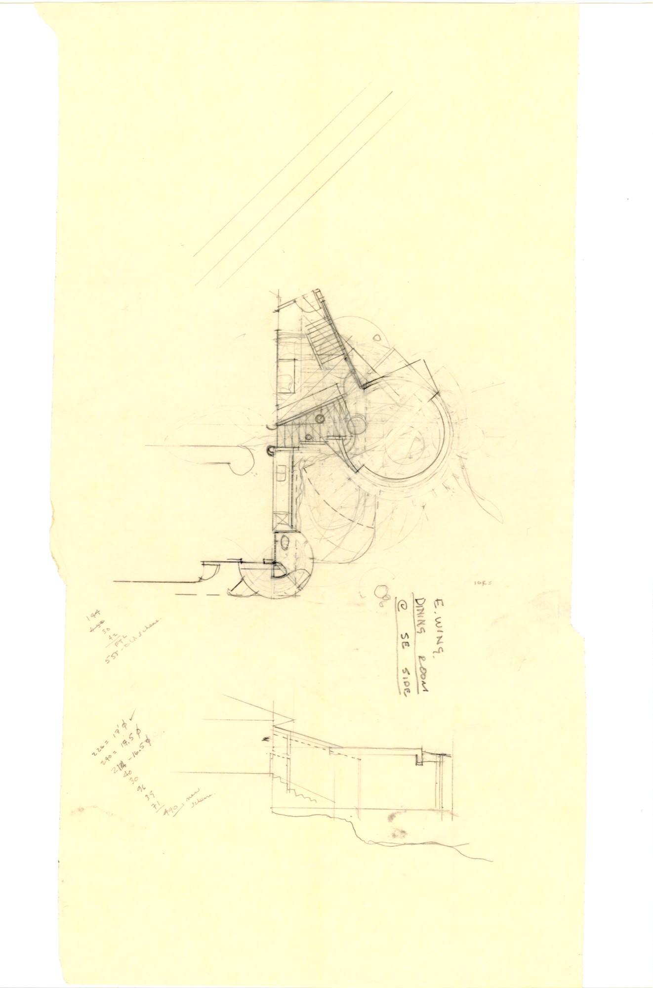 Dining Room at SE Side (HH-HHC-0043) — drawing, Hunter House Collection