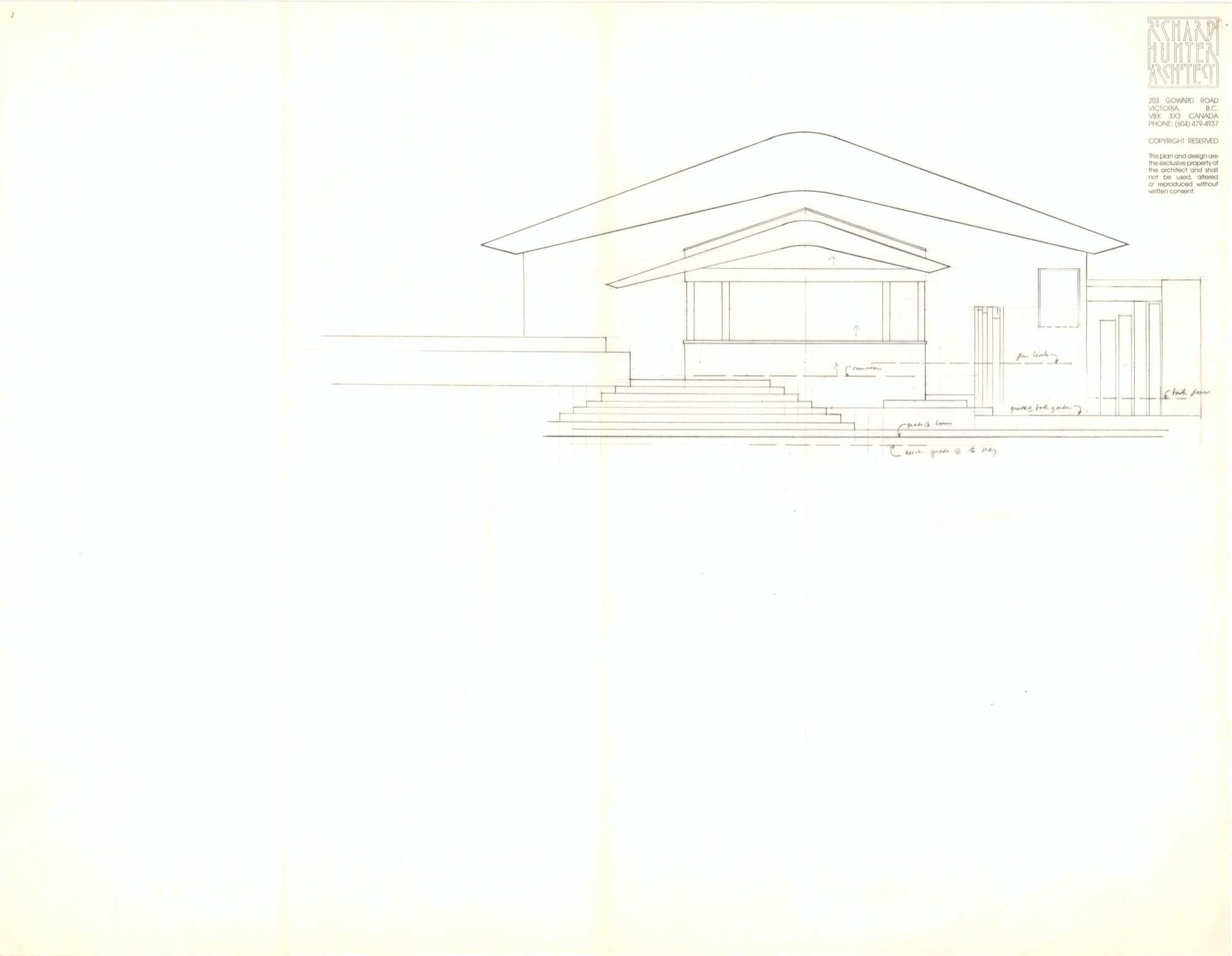 East Wing, South Face Addition (HH-HHC-0048) — drawing, Hunter House Collection