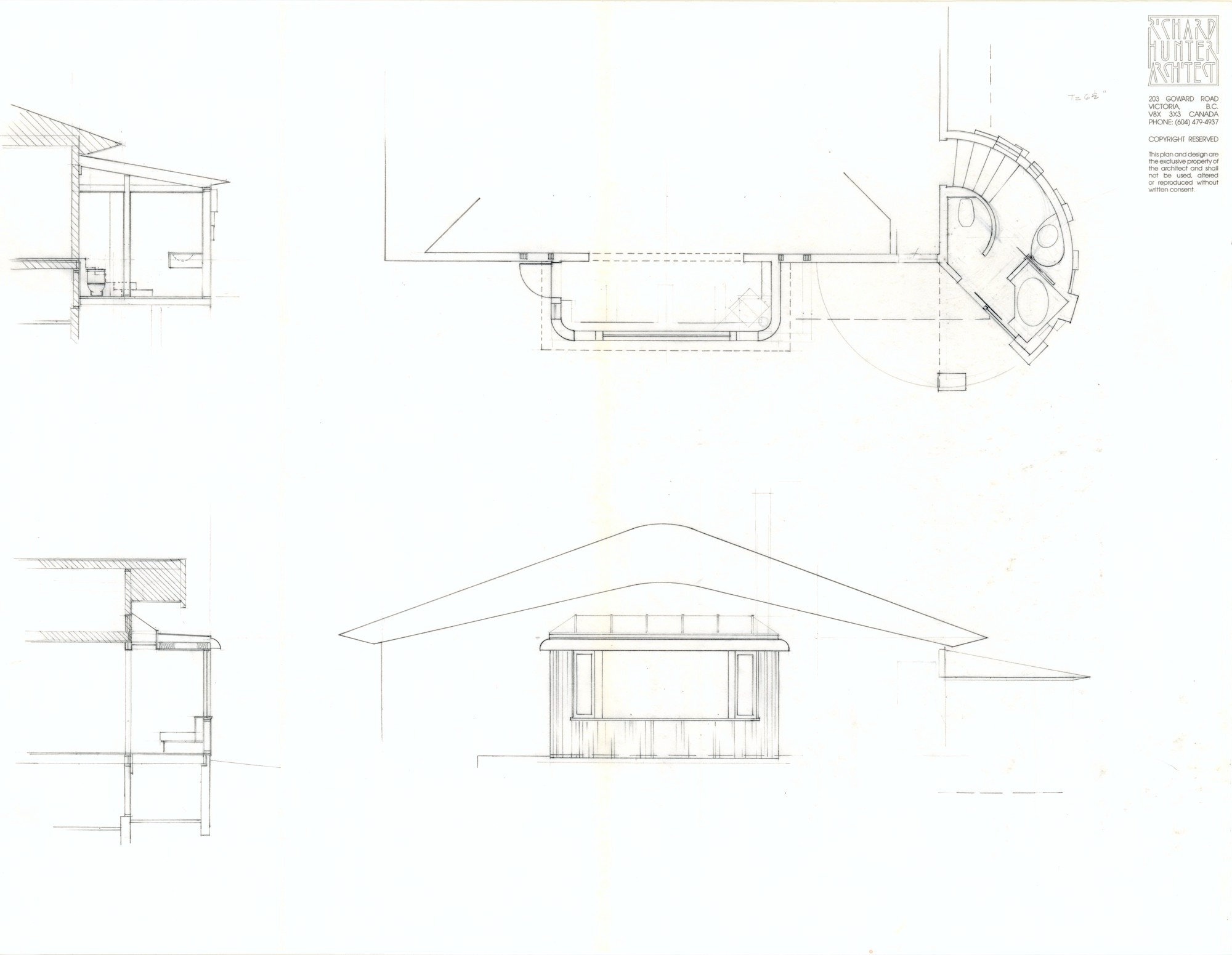 Sunroom with Bedroom 2 Bathroom (HH-HHC-0053) — drawing, Hunter House Collection