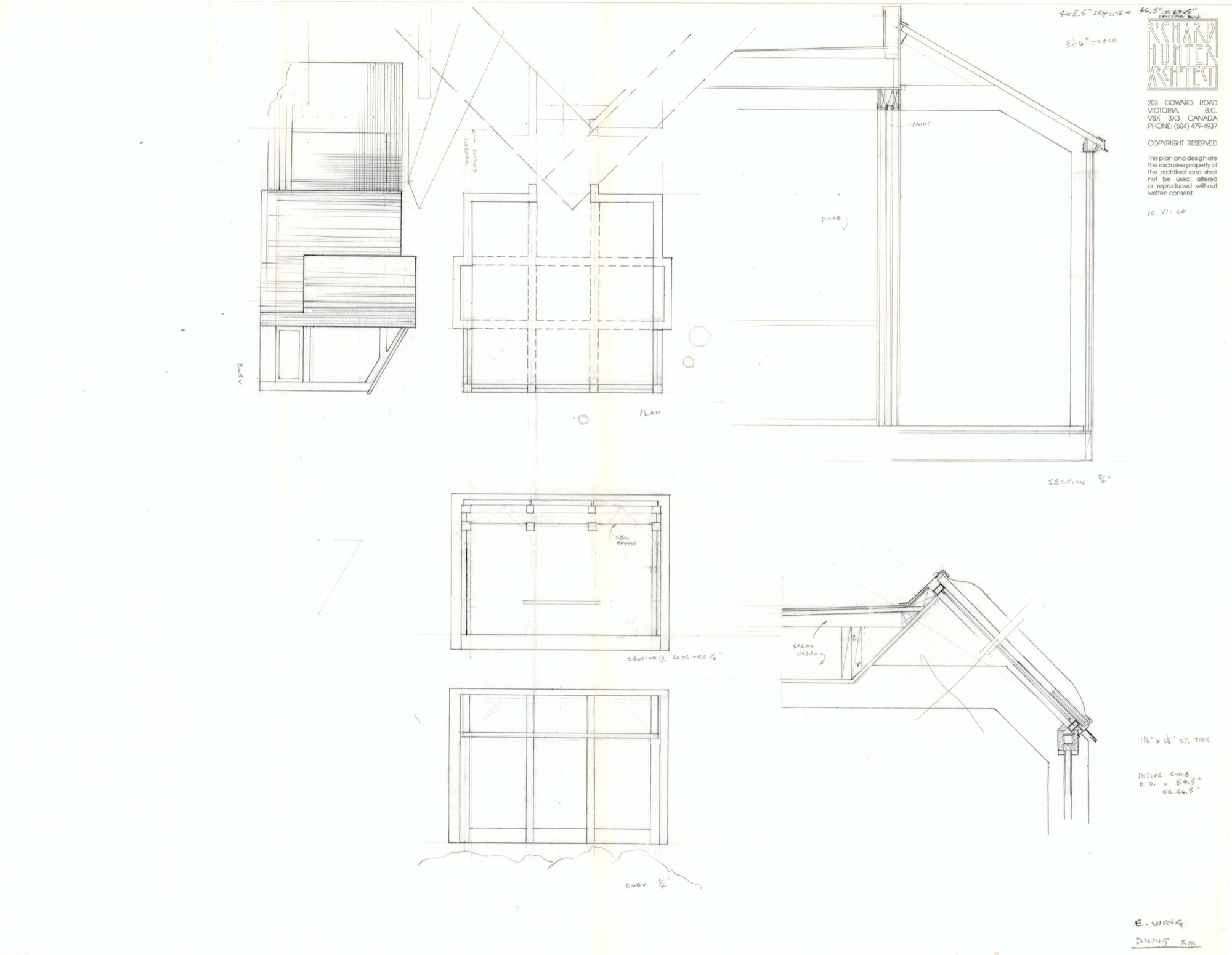 East Wing Dining Room (HH-HHC-0056) — drawing, Hunter House Collection