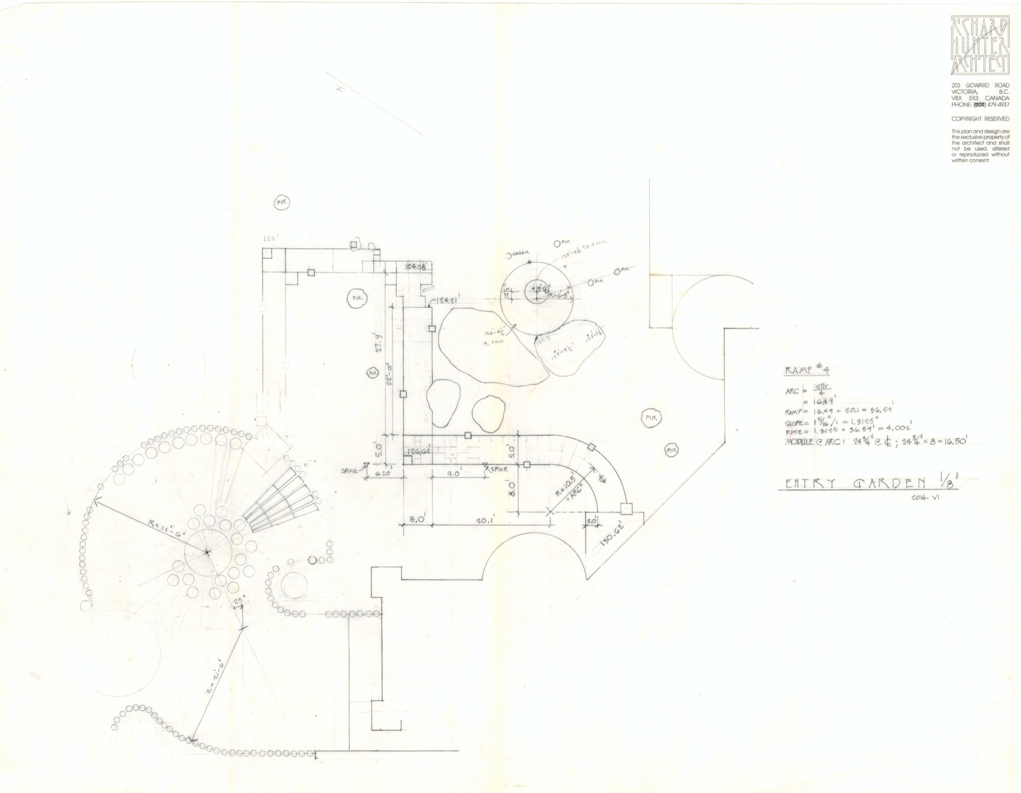 Entry Garden, Walkway and Driveway (HH-HHC-0060) — drawing, Hunter House Collection