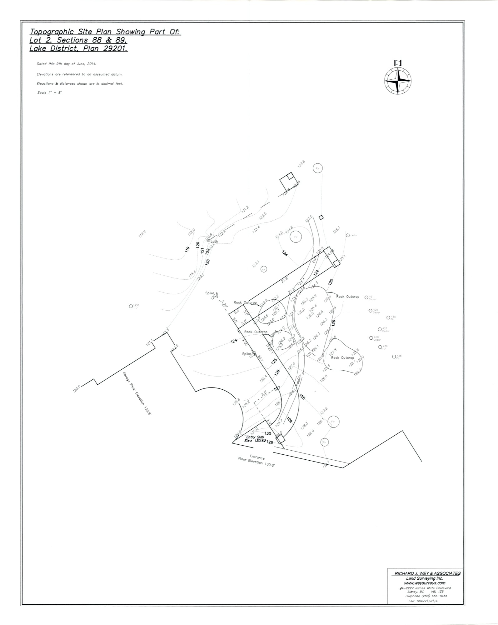 Land Survey, Entry Garden Walkway (HH-HHC-0063) — land survey, Hunter House Collection