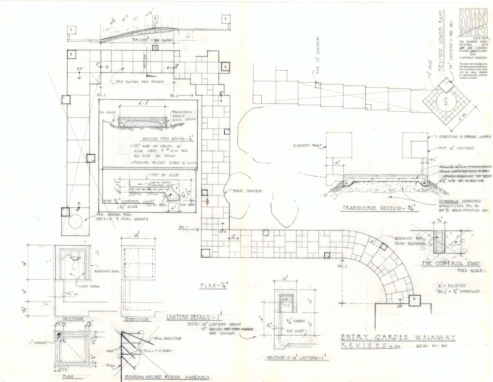 Entry Garden Walkway, Primary Plan (HH-HHC-0064) — drawing, Hunter House Collection