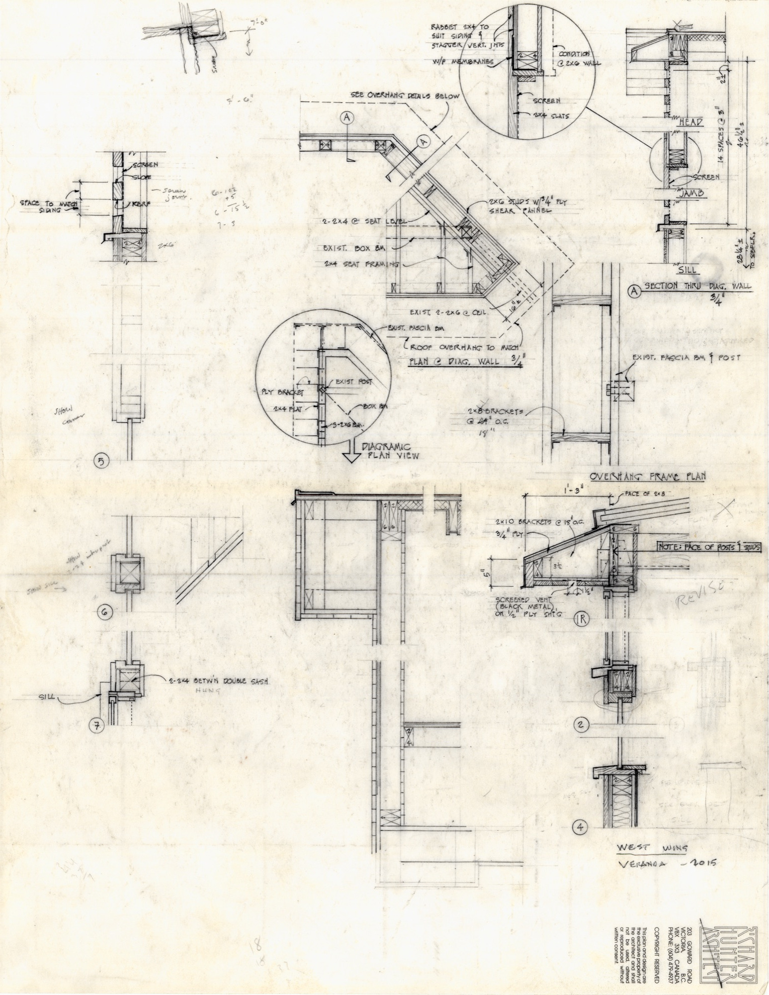 Veranda Roof (HH-HHC-0070) — drawing, Hunter House Collection