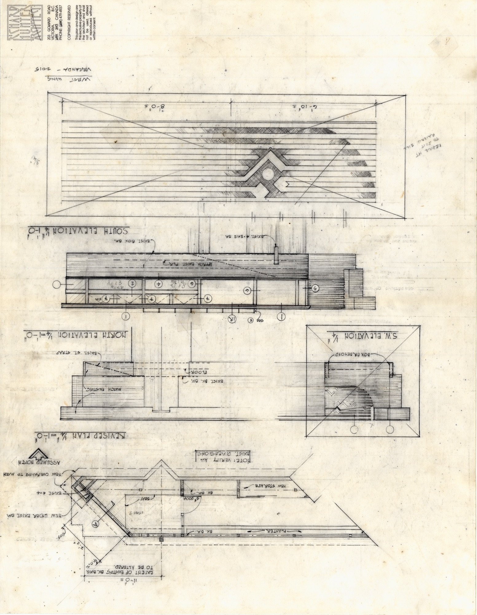 Veranda Elevation (HH-HHC-0071) — drawing, Hunter House Collection
