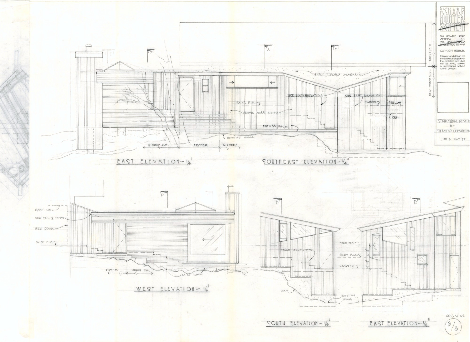 Elevations (HH-HHC-0077) — drawing, Hunter House Collection