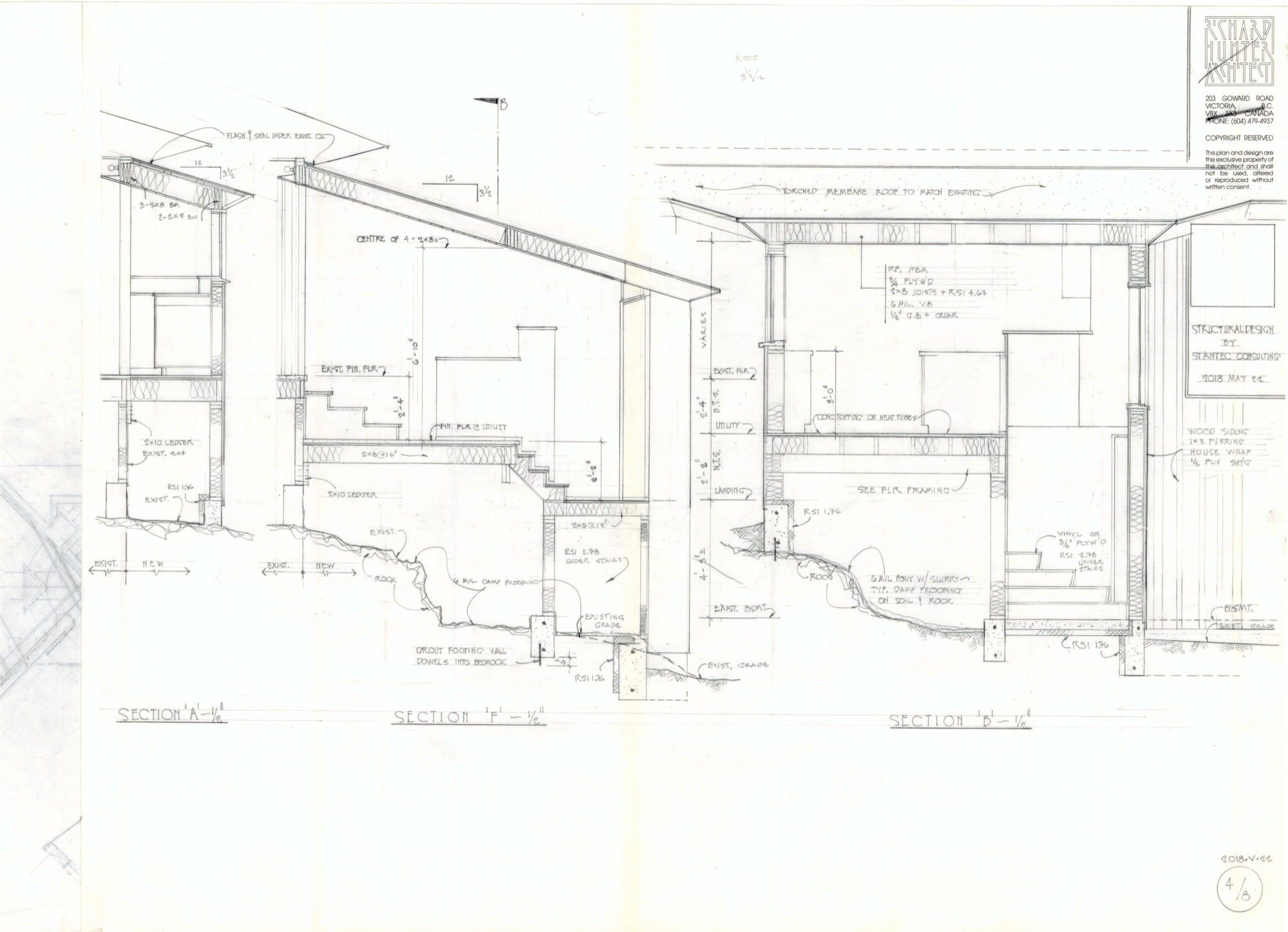 Sections (HH-HHC-0078) — drawing, Hunter House Collection